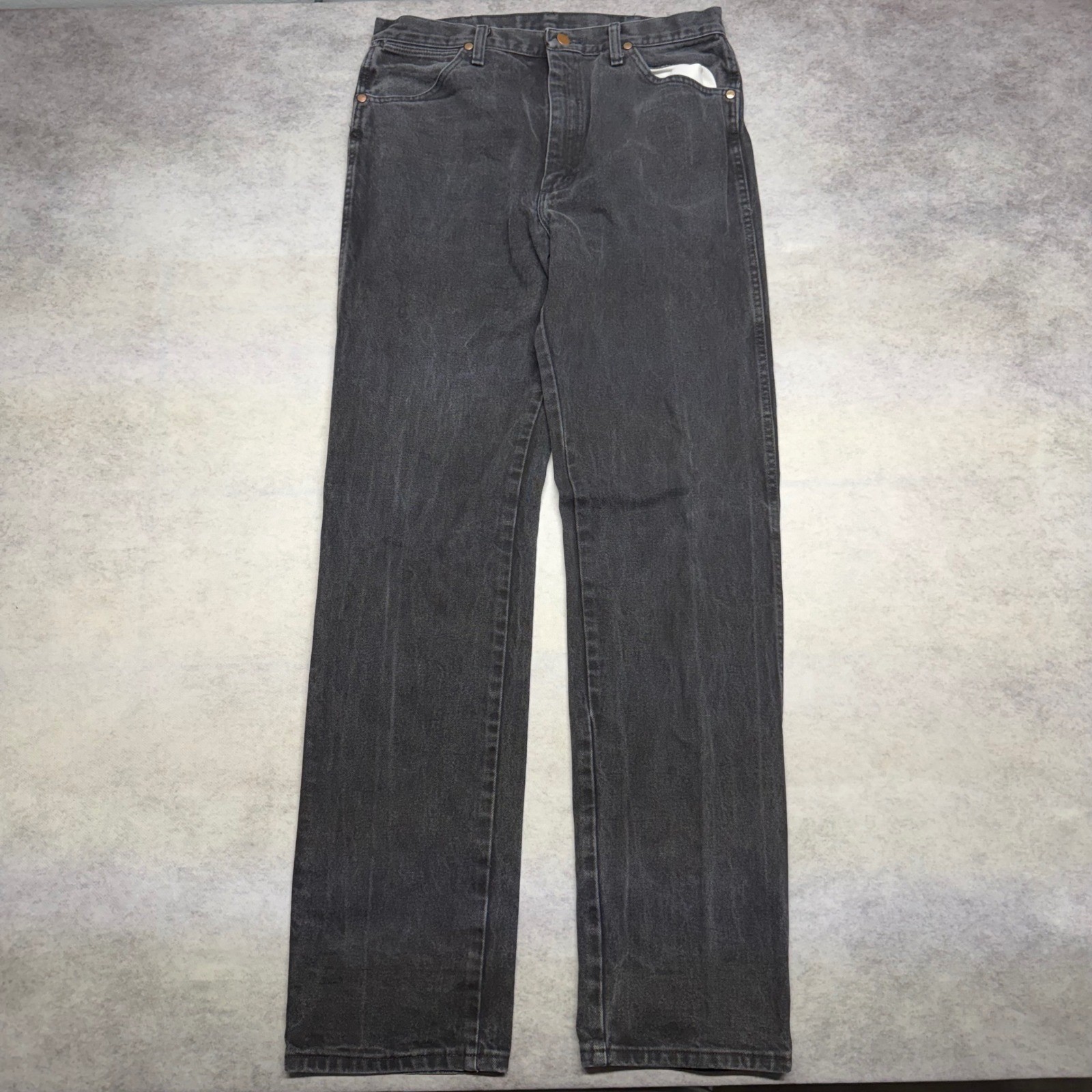 Wrangler Cowboy Cut 13MWZ Jeans Faded Black Vintage 34×36 Straight Leg Denim