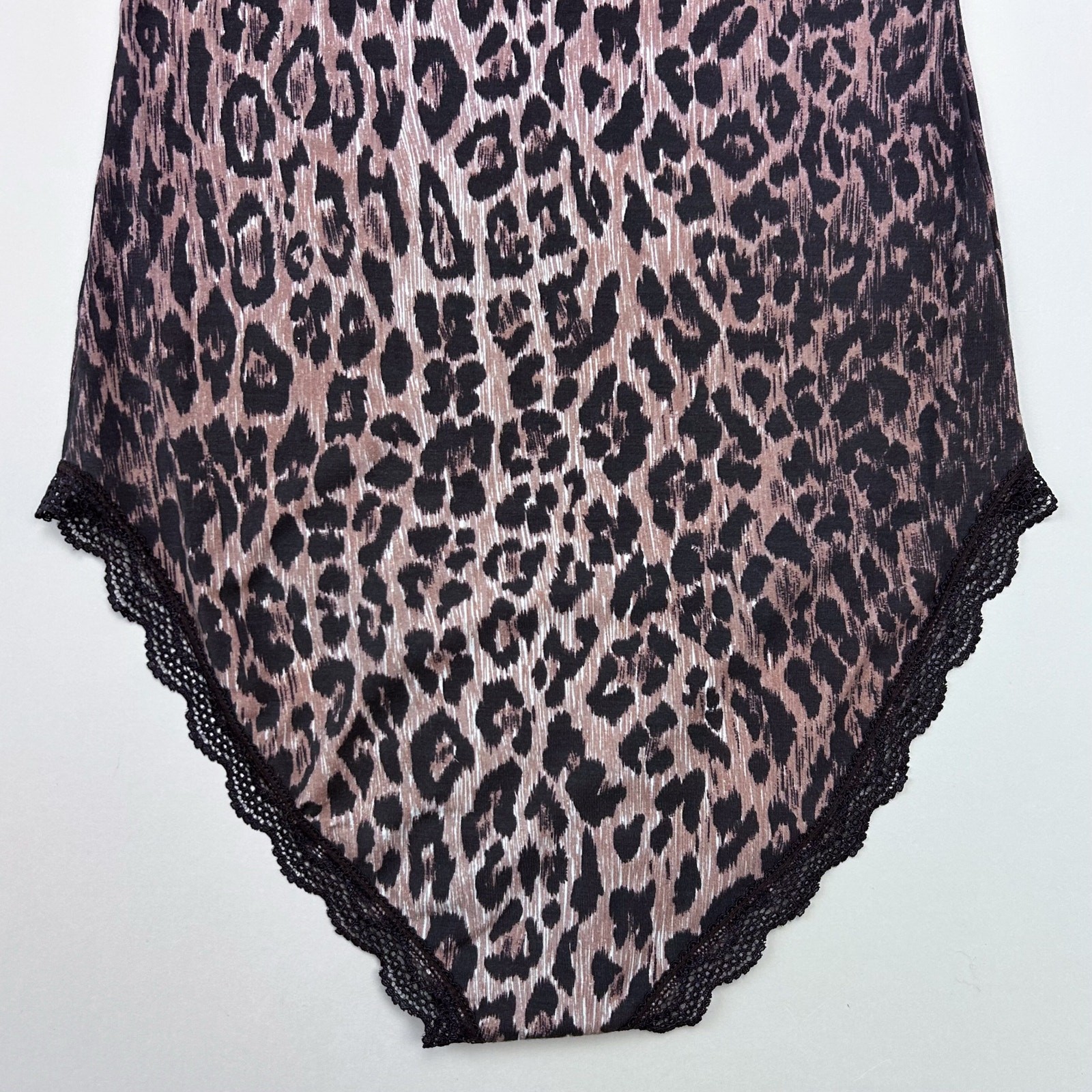 Rixo X Stripe & Stare Classic Leopard Long Sleeve Brown Lace Bodysuit SMALL