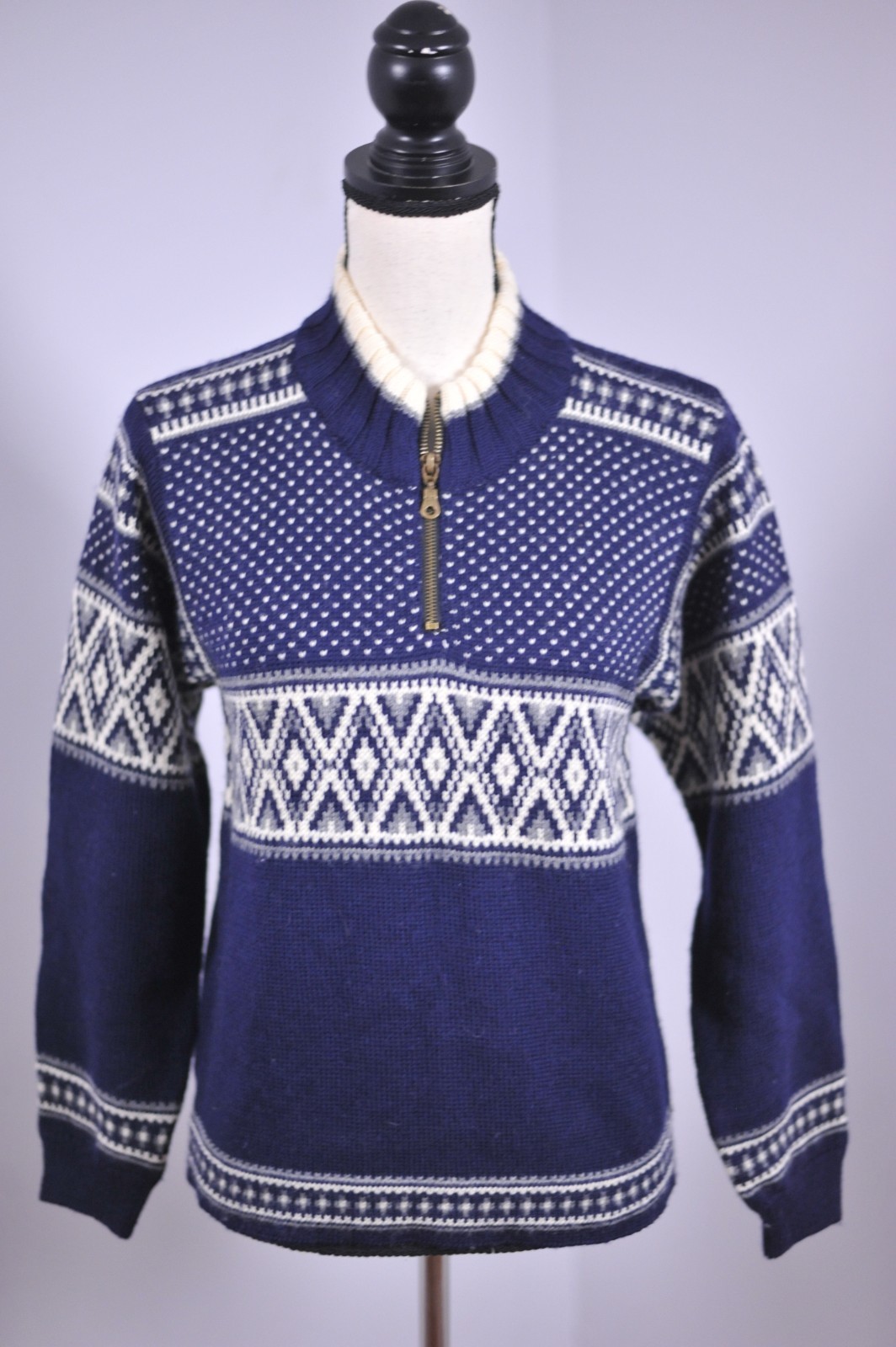 Norlender Nordic Wool Sweater 1/4 Zip Blue Women’s Small S