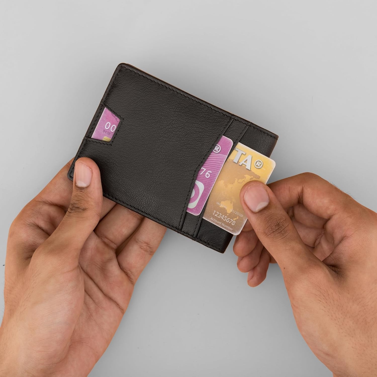 Dulvis RFID Blocking Nappa Leather Wallet for Men – Genuine Black