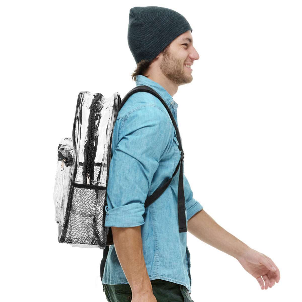 Heavy Duty Clear Backpack Waterproof Transparent Sling Bag See Through Bookbag