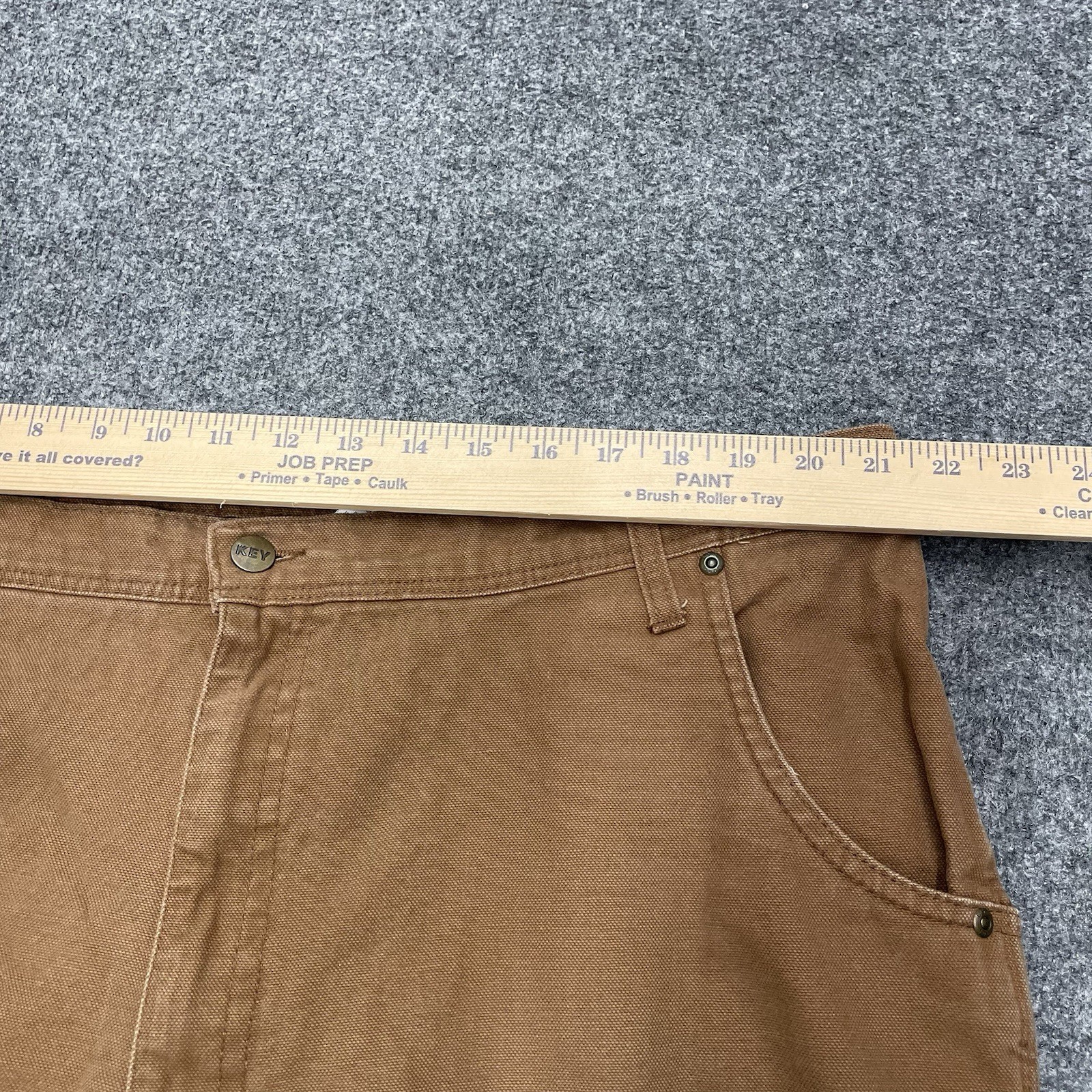 Key Carpenter Work Pants Men 42×30 Brown Duck Canvas Double Knee