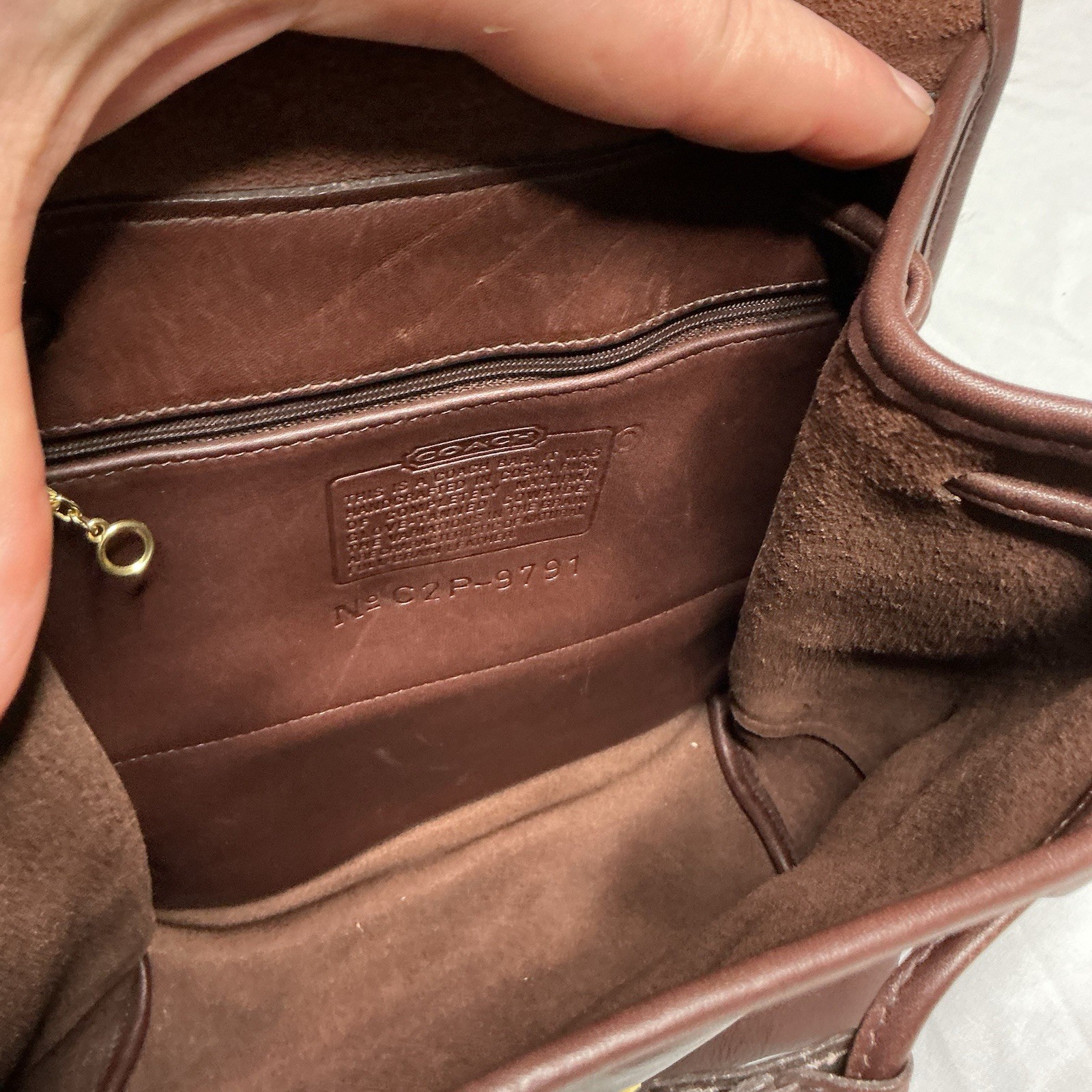 Vtg Coach Daypack 90’s Brown Leather 9791 Turn Lock