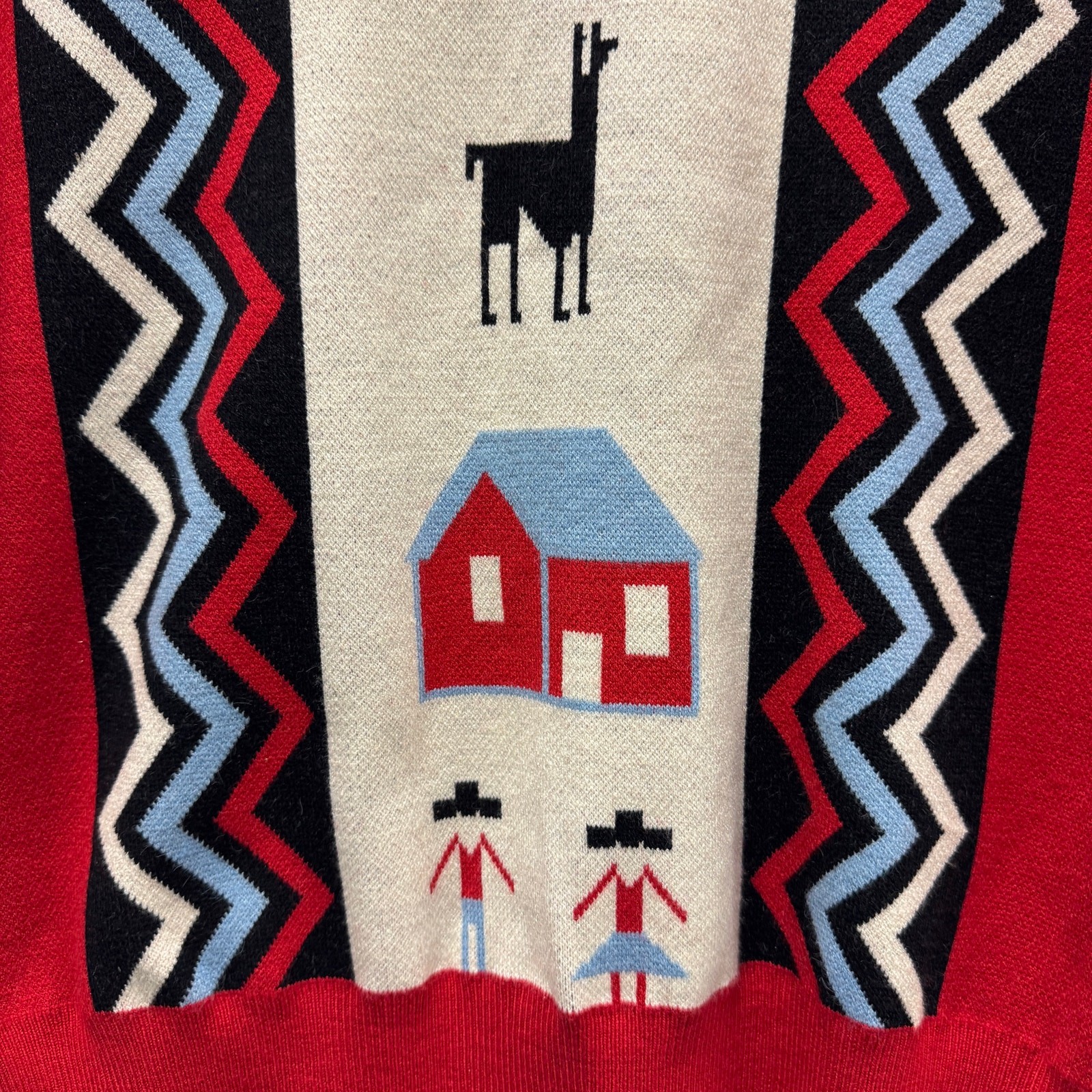 Southwestern Western Cowboy Novelty Print Crewneck Sweater Sz S/M