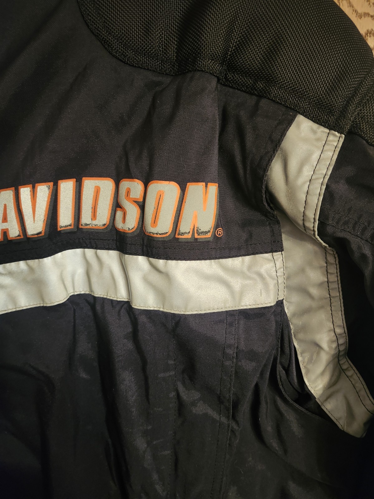 Harley Davidson Jacket Men Medium Black FXRG Nylon Belted Riding Gear Reflective