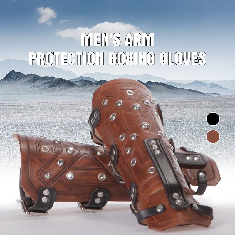 Medieval PU Leather Armor Wristband Rivet Gloves Gothic Cosplay Accessories