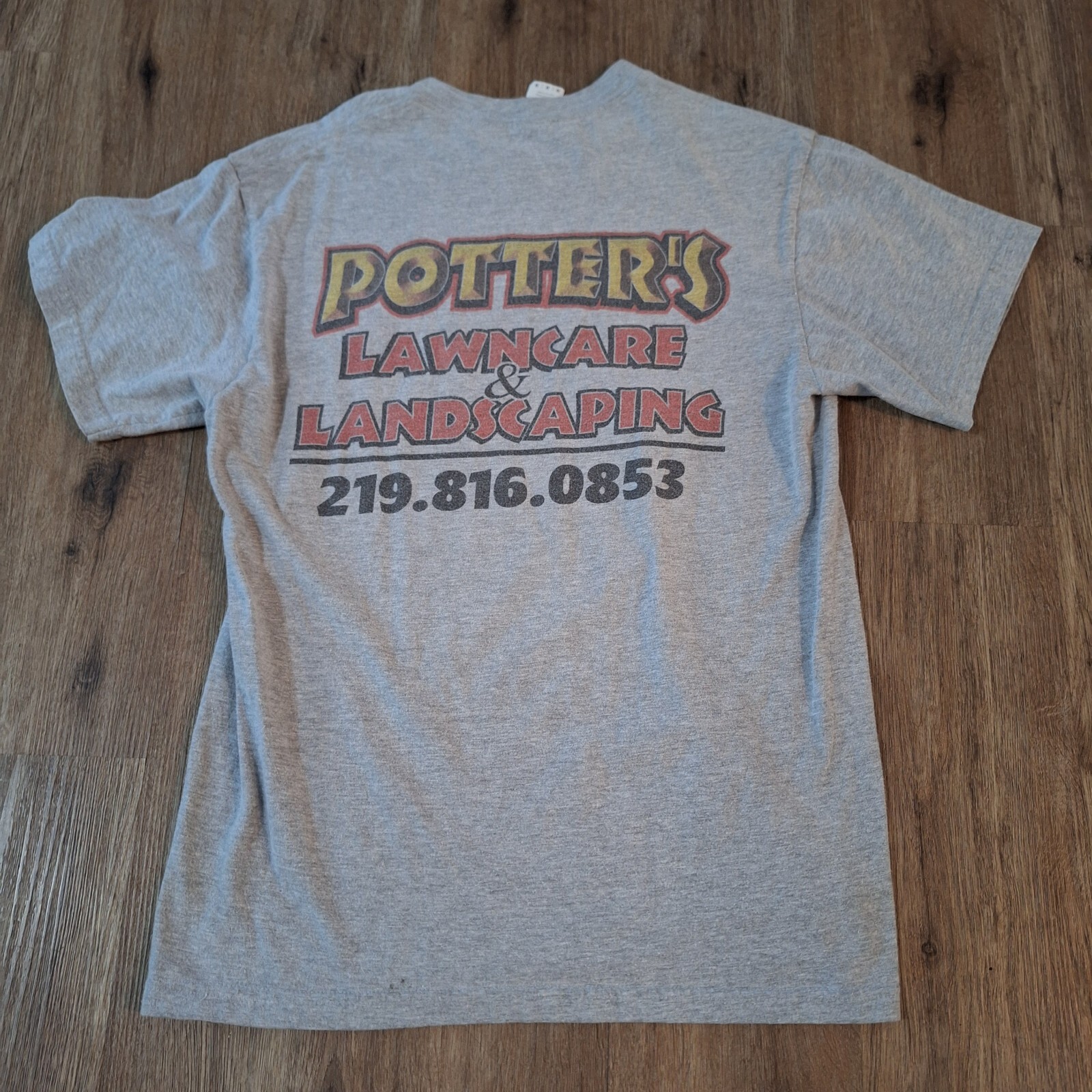 Potters Lawn Care & Landscaping Grey Shirt Short Sleeve Bin6