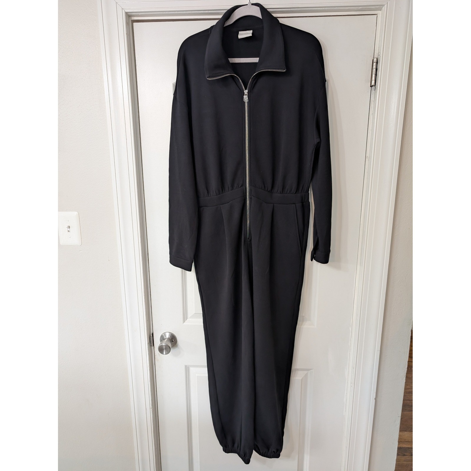 Varley DoubleSoft Jesse Black Long Sleeve Jumpsuit XL Womens Jogger Athleisure