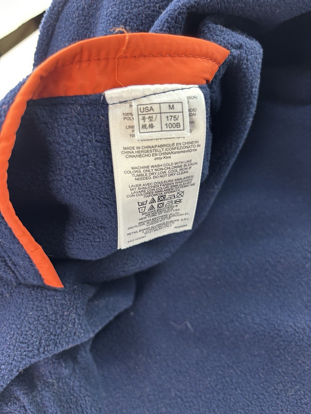 Brooks Brother Jacket Reversible Orange Navy Medium