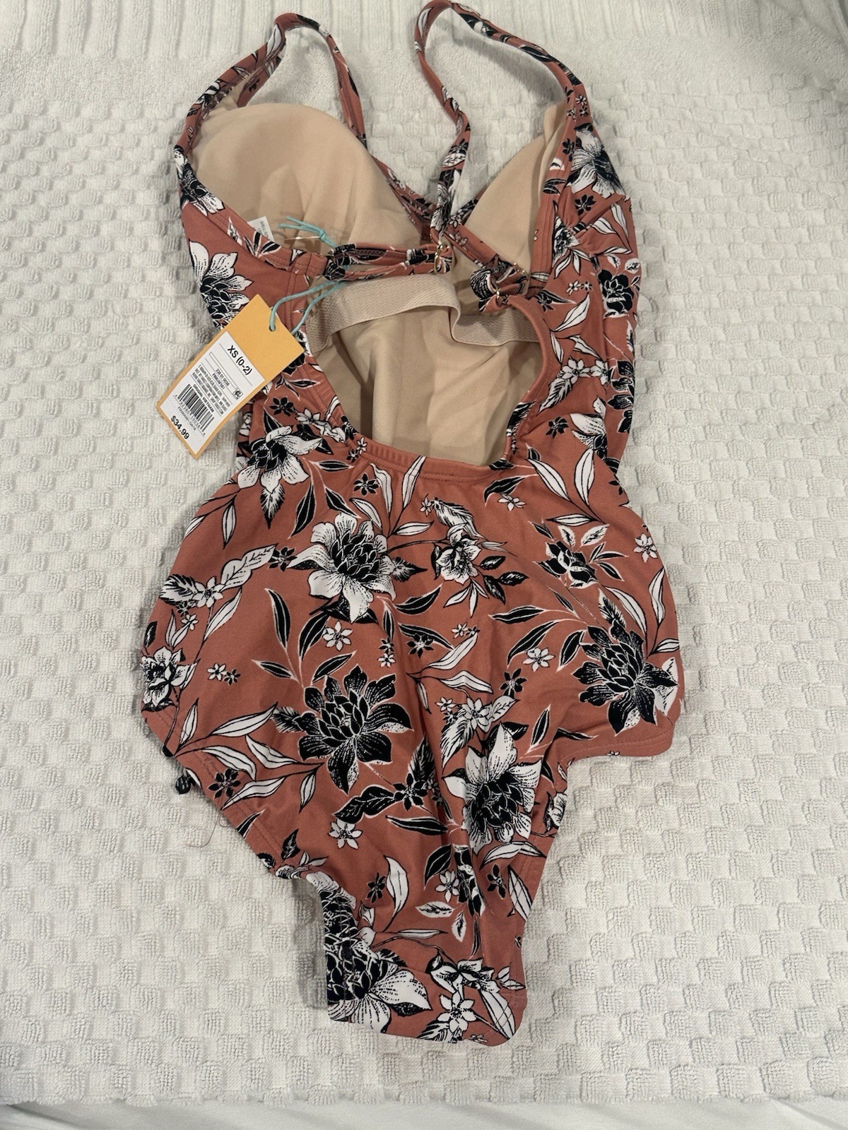 One Piece Womens 0-2-X-Small Floral Print Swimsuit by Kona Sol-NEW WITH TAGS!