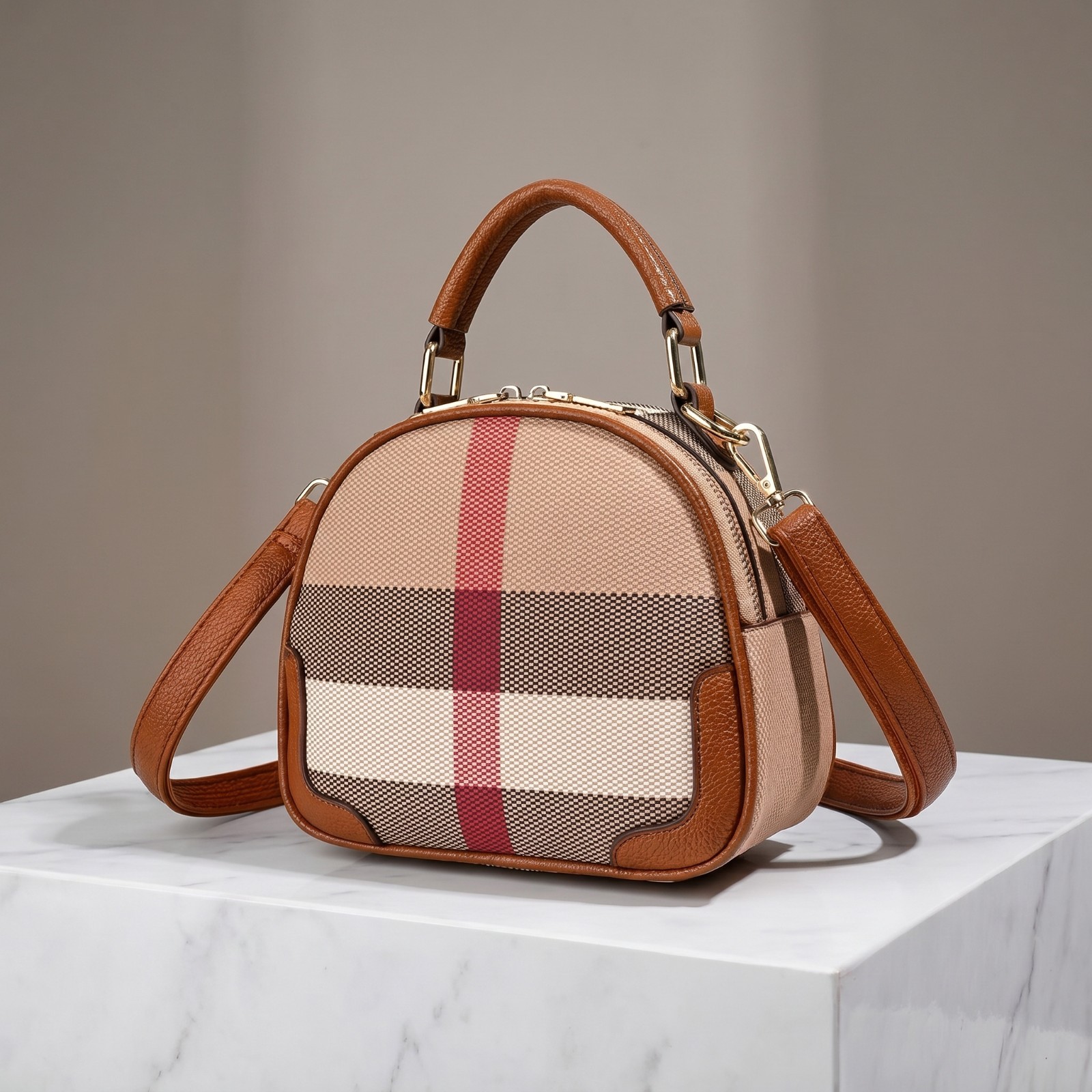 Vintage Semi-Circle Stripe Designer Crossbody Multicolor Half-Moon Bag