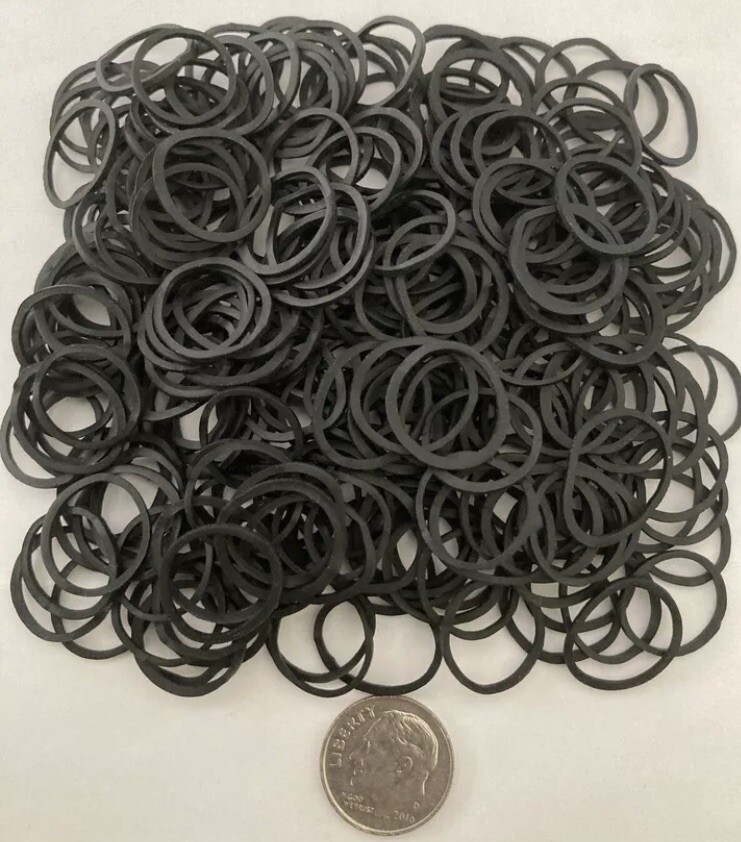 1 PACK 125 PCS SMALL BLACK RUBBER BANDS