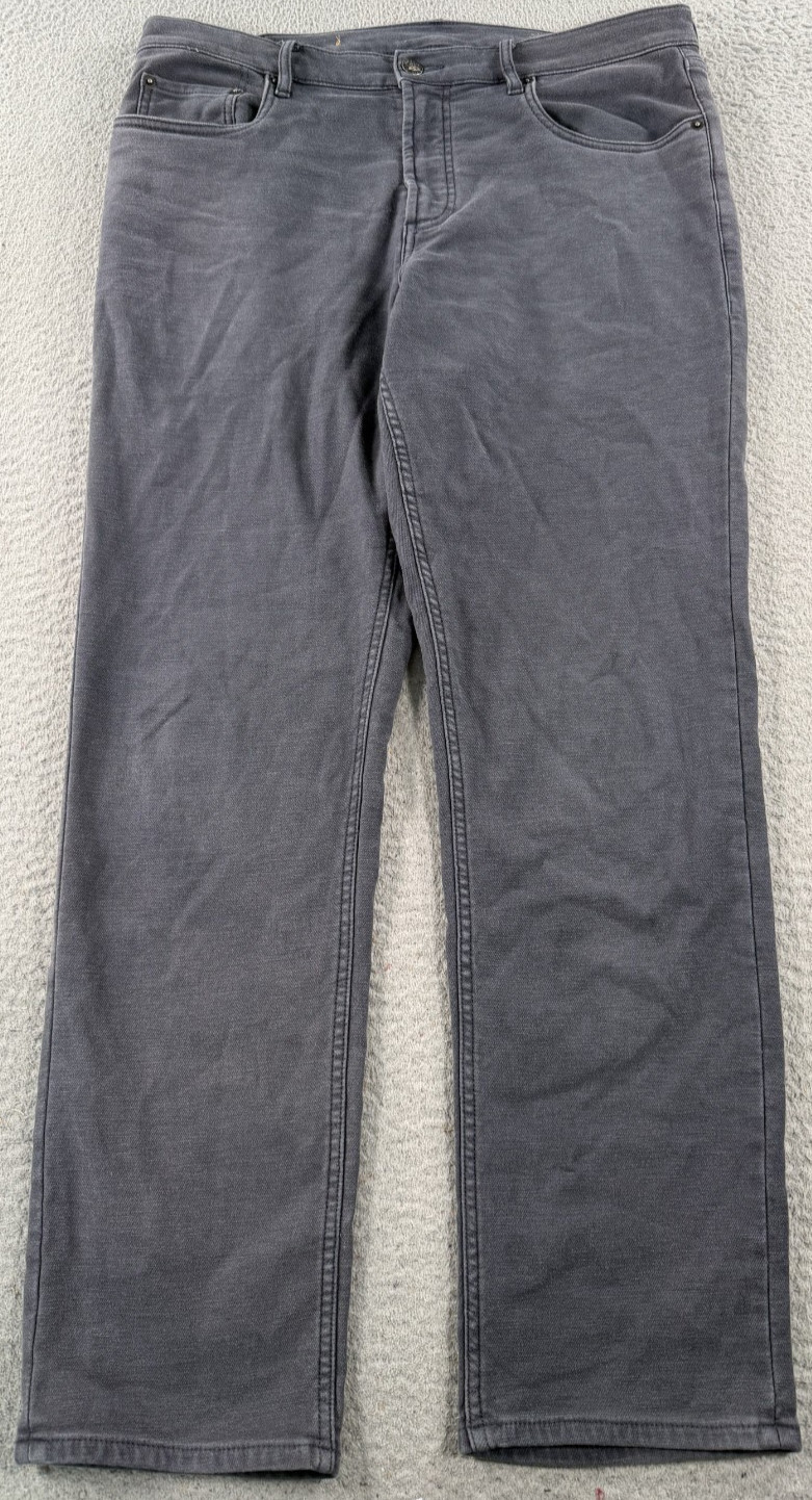 Faherty Jeans Mens 32×28 Gray Charcoal Wash Regular Straight Denim Pants Casual