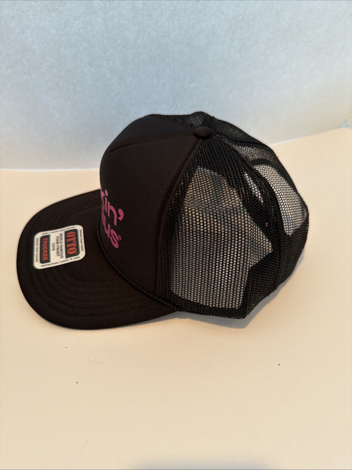 OTTO Trucker Hat Mesh OSFM Back/Pink Adjustable Snapback Cap “Freakin’ Genius”