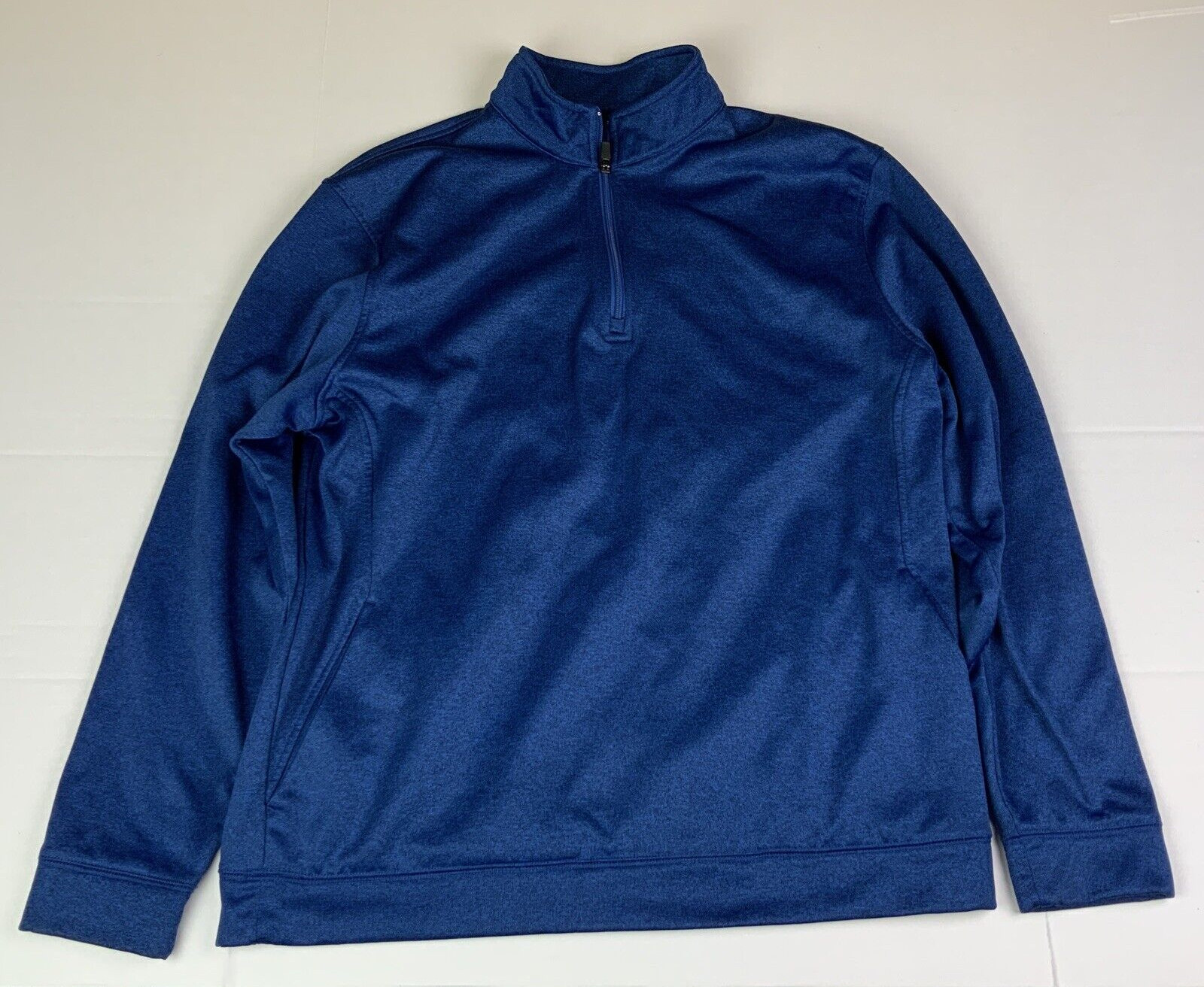 PGA Tour Golf Men Large Pullover Jacket Blue Polyester Long Sleeve Collared