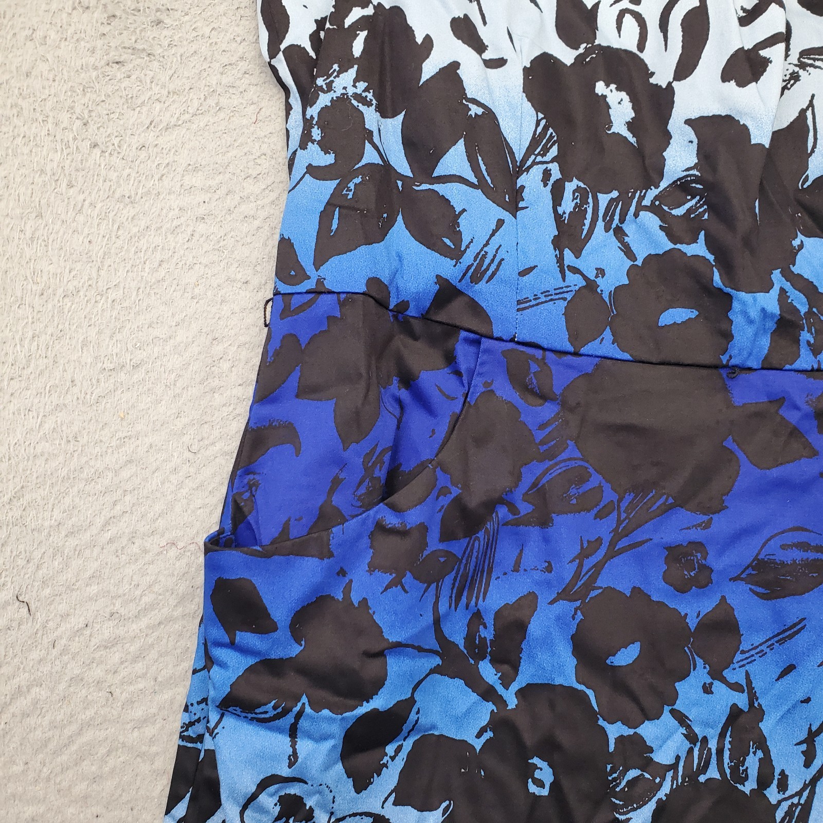 Nine West Sheath Dress Womens 14W Multi Floral Printed Scuba Sleeveless Back Zip