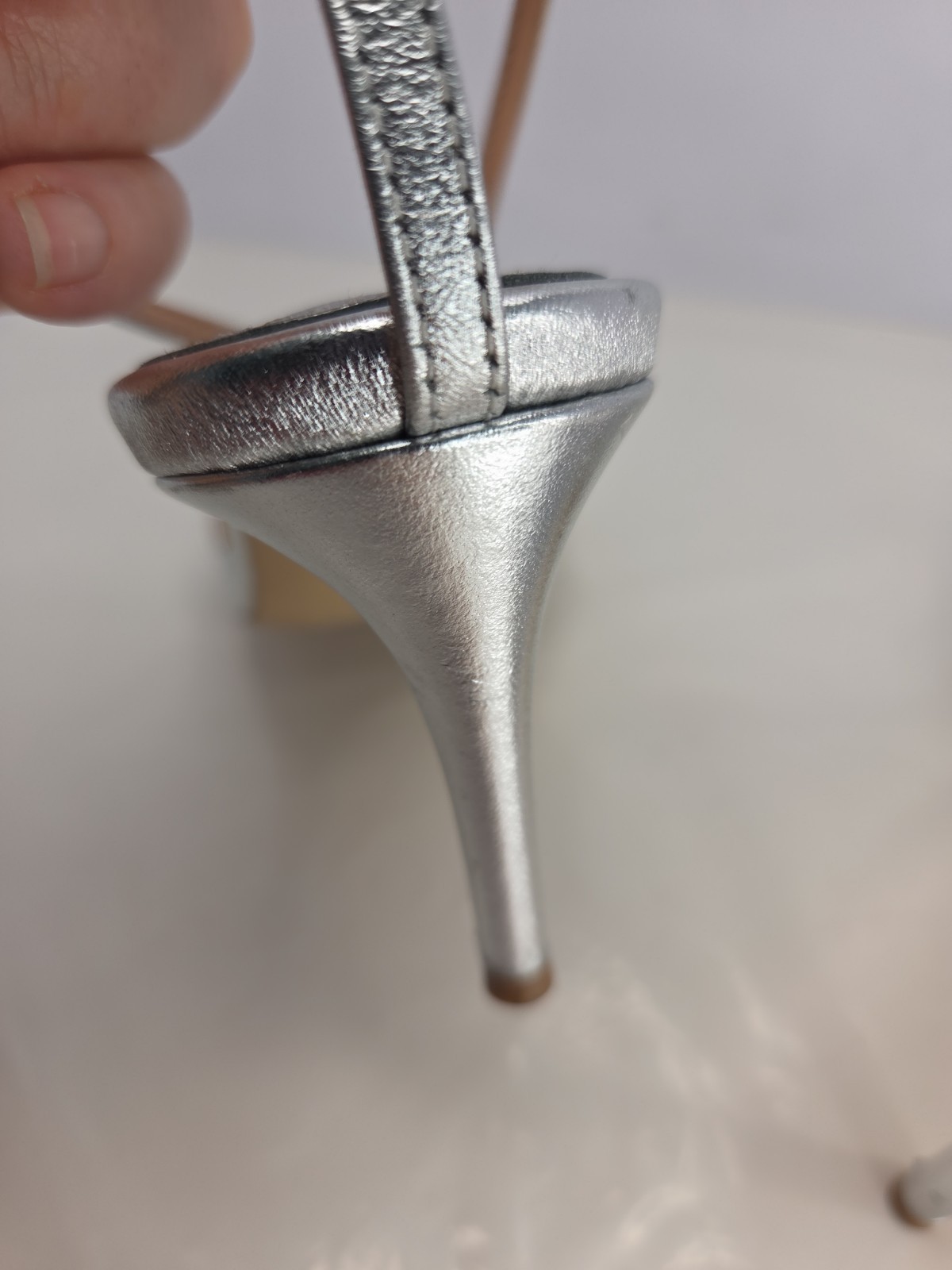 Schutz High Silver Leather Sandal w/Detachable Leather Gladiator Ties Sz 7.5B
