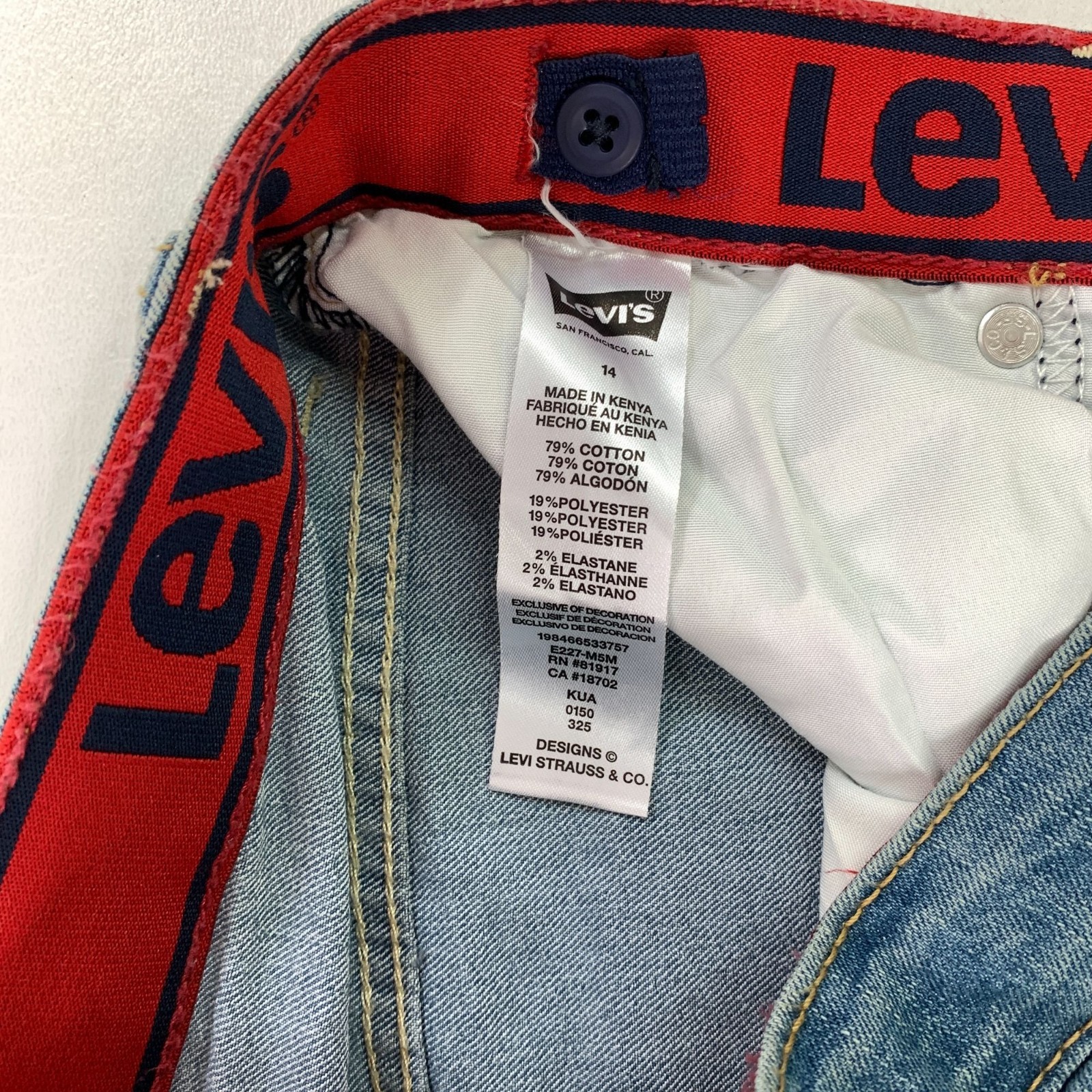 Levi’s Boys Youth Jeans 14 511 Slim Flex Stretch Denim Blue Jeans Size 14