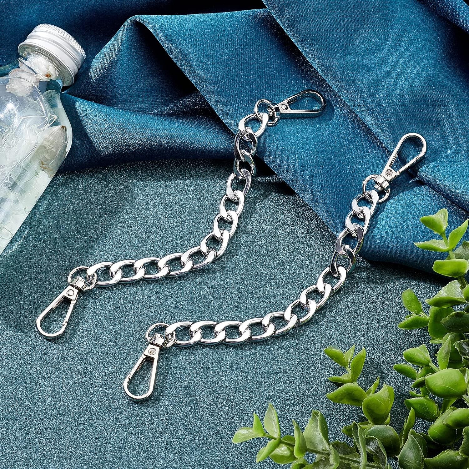Purse Extender Chain, 2pcs 8 Inch Aluminum Bag Chain Strap 7.8 Inch Silver