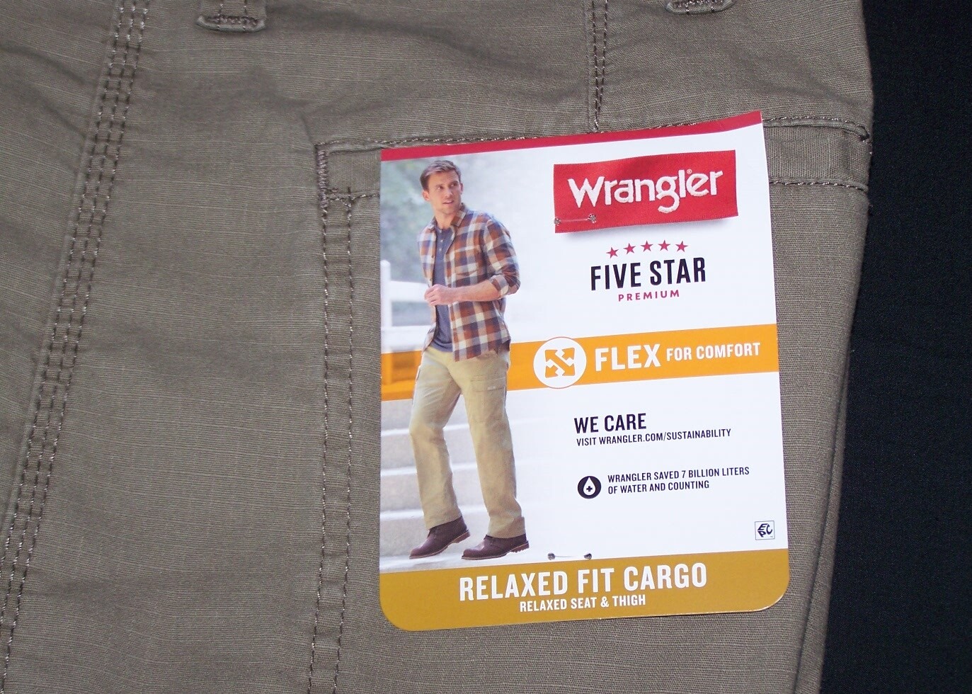 Men’s Wrangler RipStop Cargo Pants w/ Stretch Relaxed Fit Barley CHOOSE SIZES