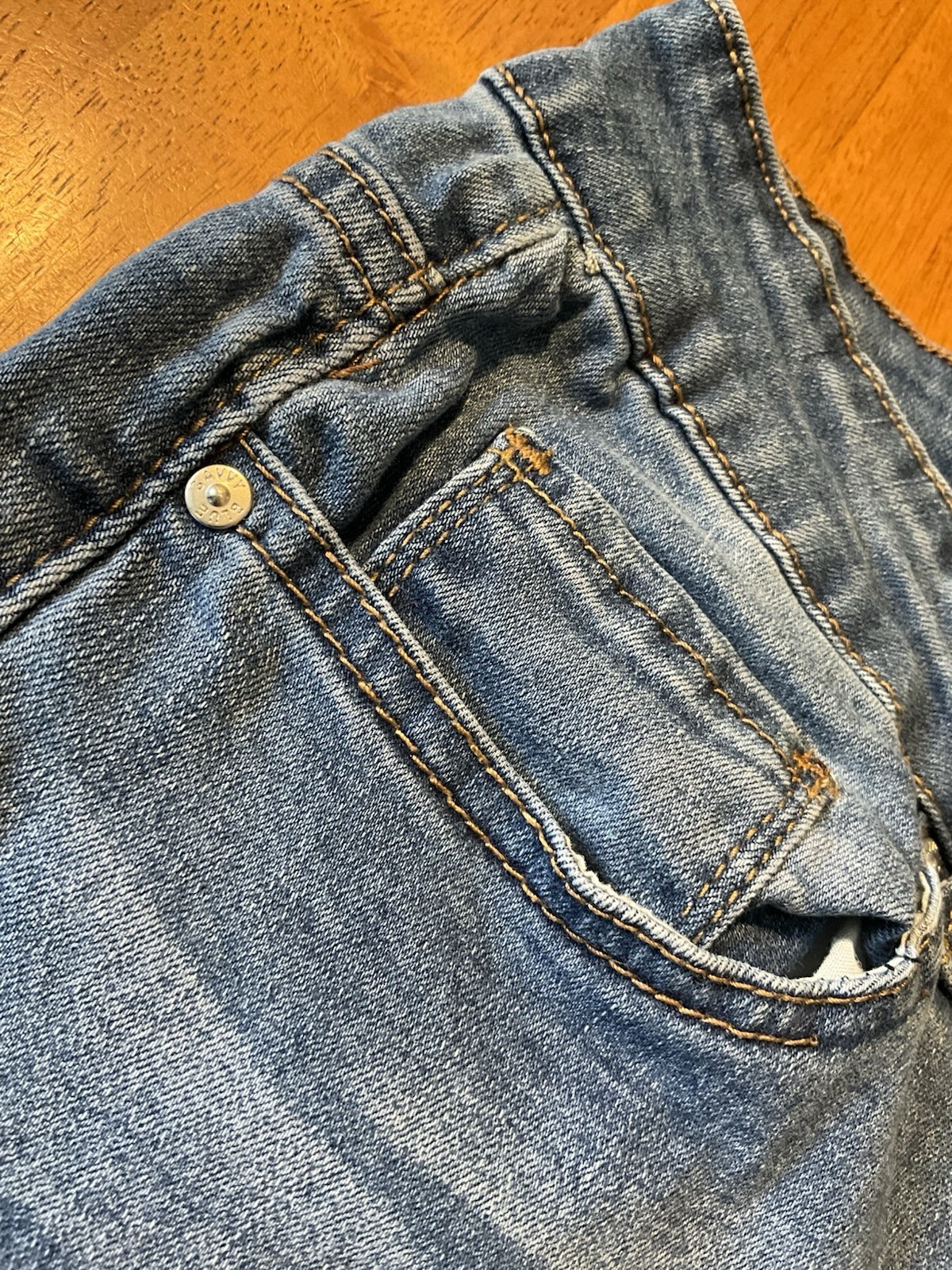 Blue Savvy Mid Rise Stretch Frayed Hem Cropped Ankle Denim Blue Jeans Sz 14 Boho