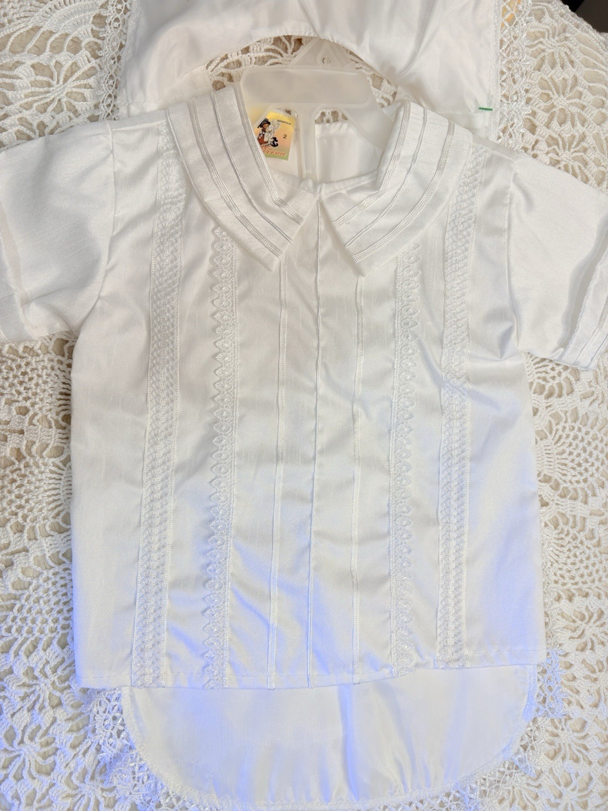 Vintage Boys Three Piece White Christening Outfit With Hat 2years NWT