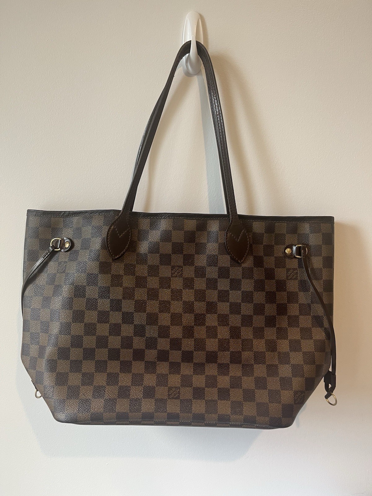 Louis Vuitton Neverfull Open/No Closure Tote MM Brown Canvas/Leather
