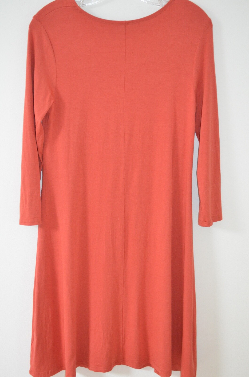 Garnet Hill Burnt Orange Scoop Neck 95% Viscose/5% Spandex Swing Dress Size XS