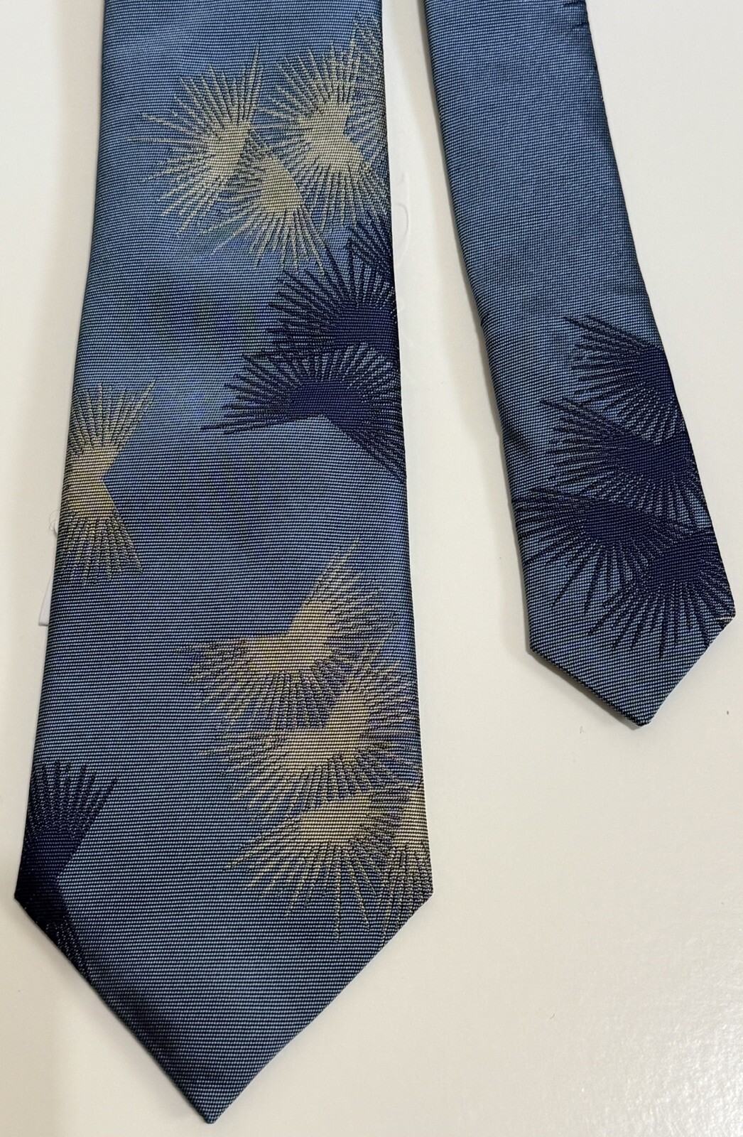 Paul Smith Sun Flare Woven Silk Tie In Blue Color (England, Width 8cm).
