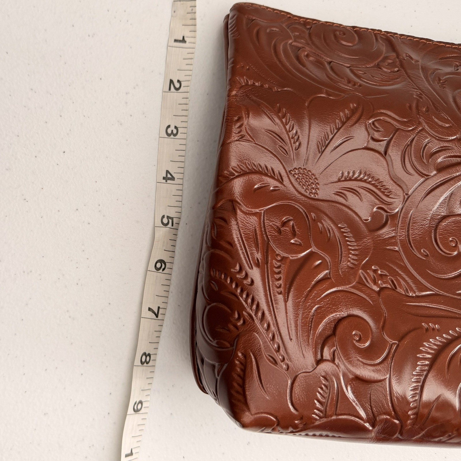 Patricia Nash VALERIE Fold-Over Wristlet/Clutch Leather-Tooled Florence NWT