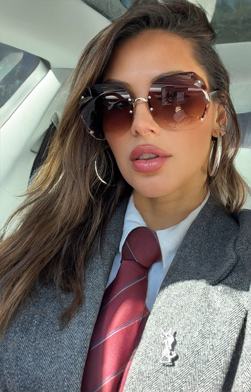 XXl HUGE BIG OVERSIZED “Rimless” Bolted Round Women Gradient Sunglasses SHADZ