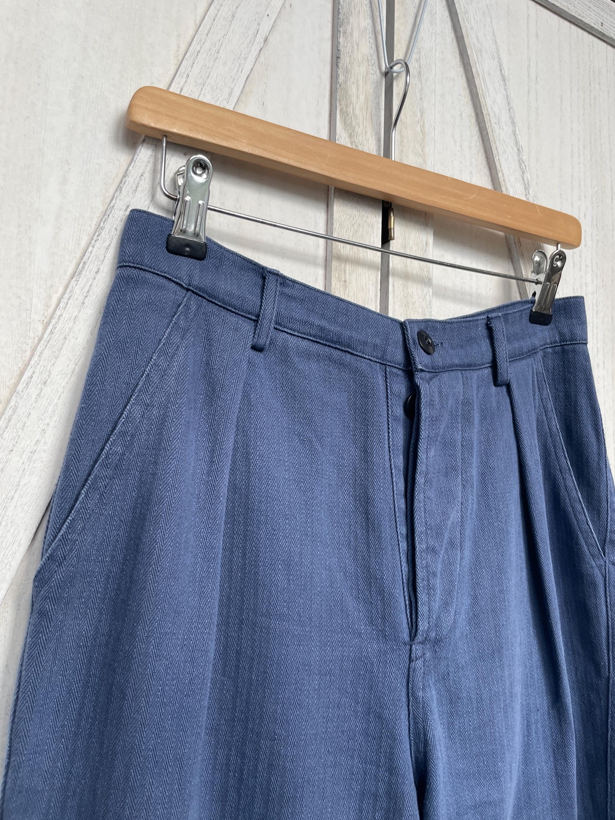 French Work Pants Trousers Indigo Blue Herringbone – 28 30 32 34 36