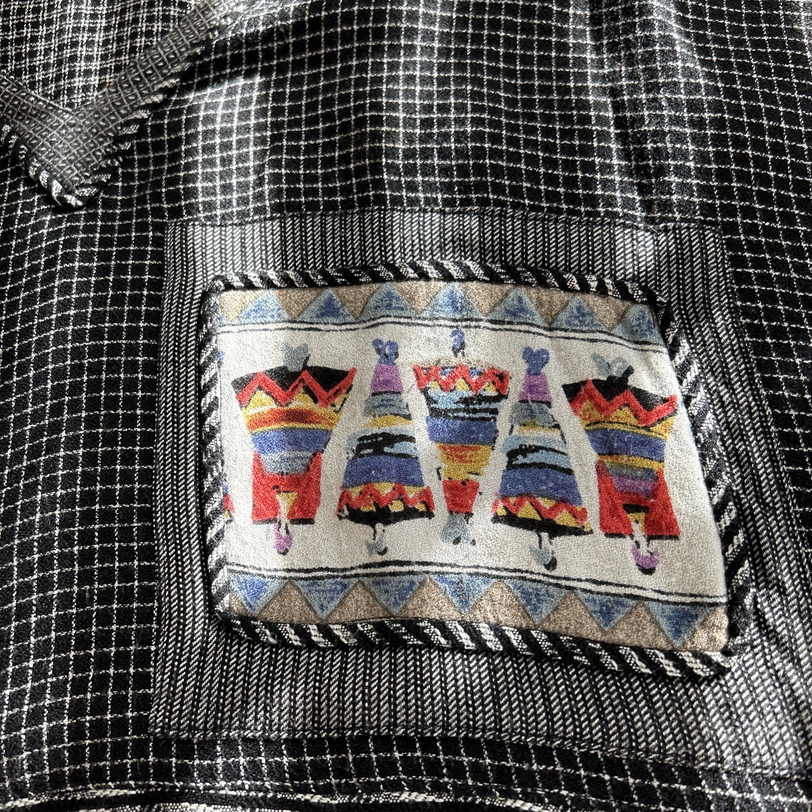 Yashi Boho Patchwork Top 100% Rayon Made In India Sz L