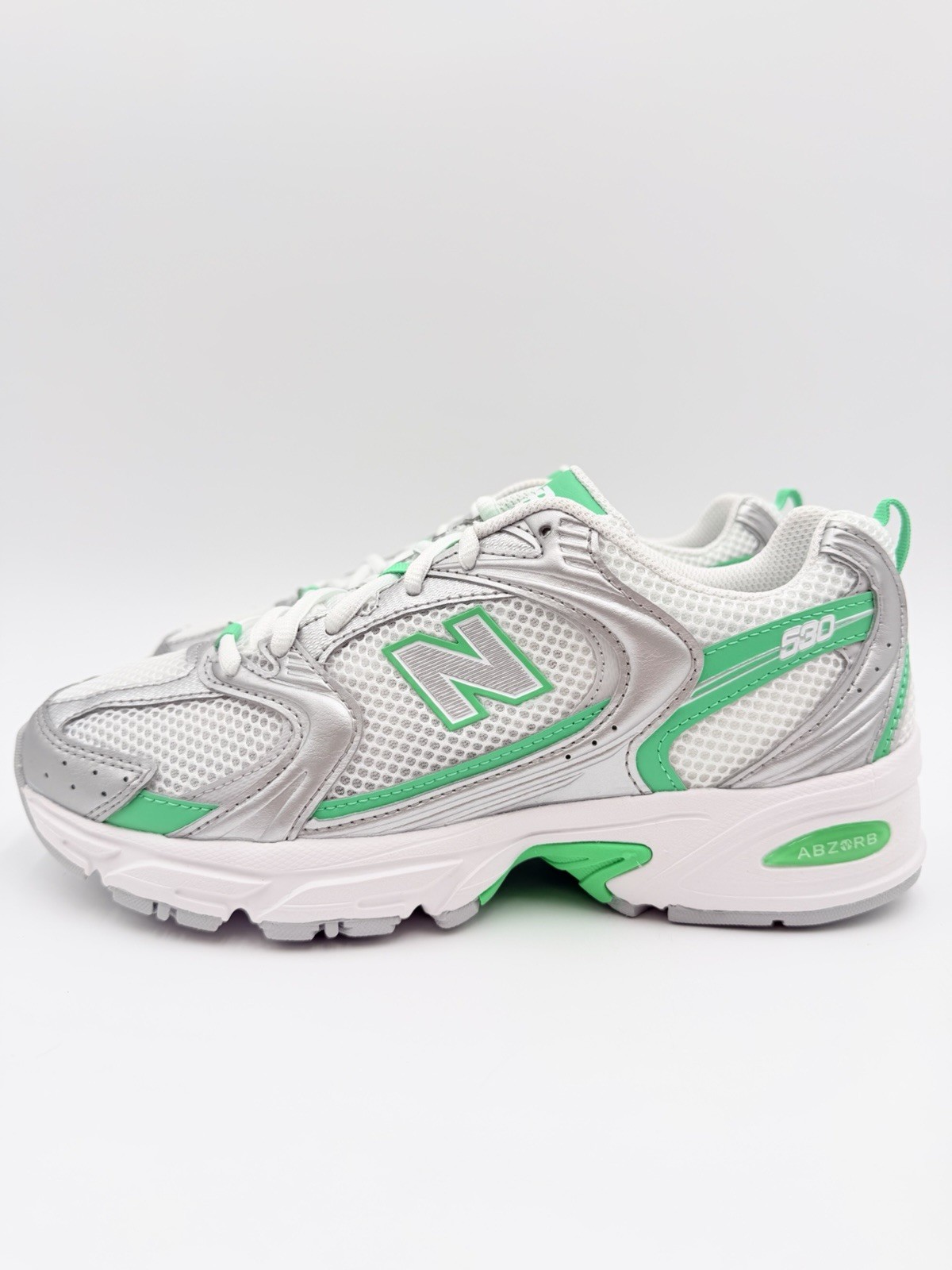 New Balance 530 Size 6M 7.5W Green Apple Silver Metallic |U530APL|