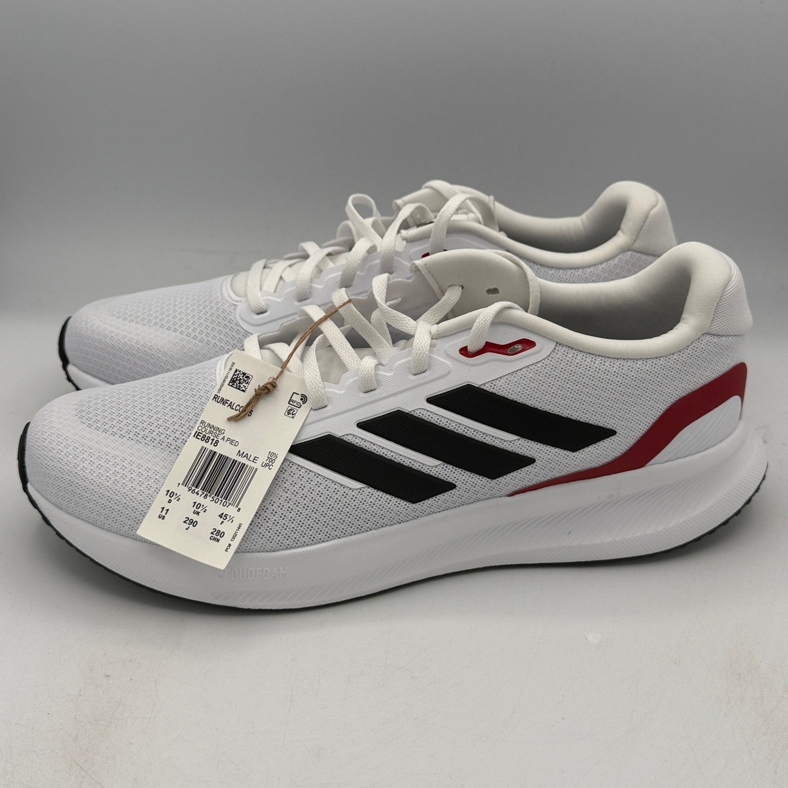 Adidas Runfalcon 5 Running Shoes Mens Cloudfoam White Black Red 11 IE8818