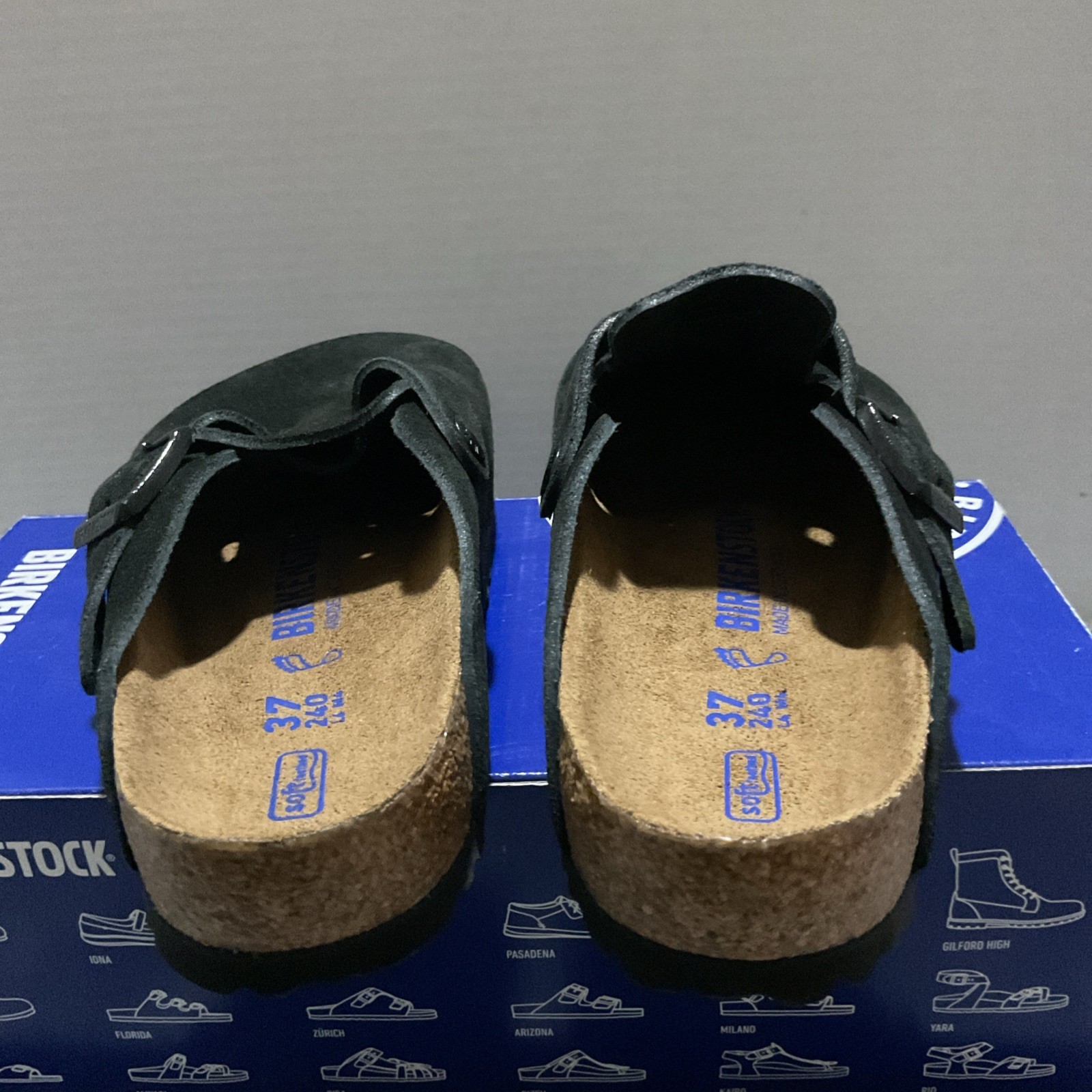 Birkenstock Boston Black Size 37 Regular Fit Soft Footbed