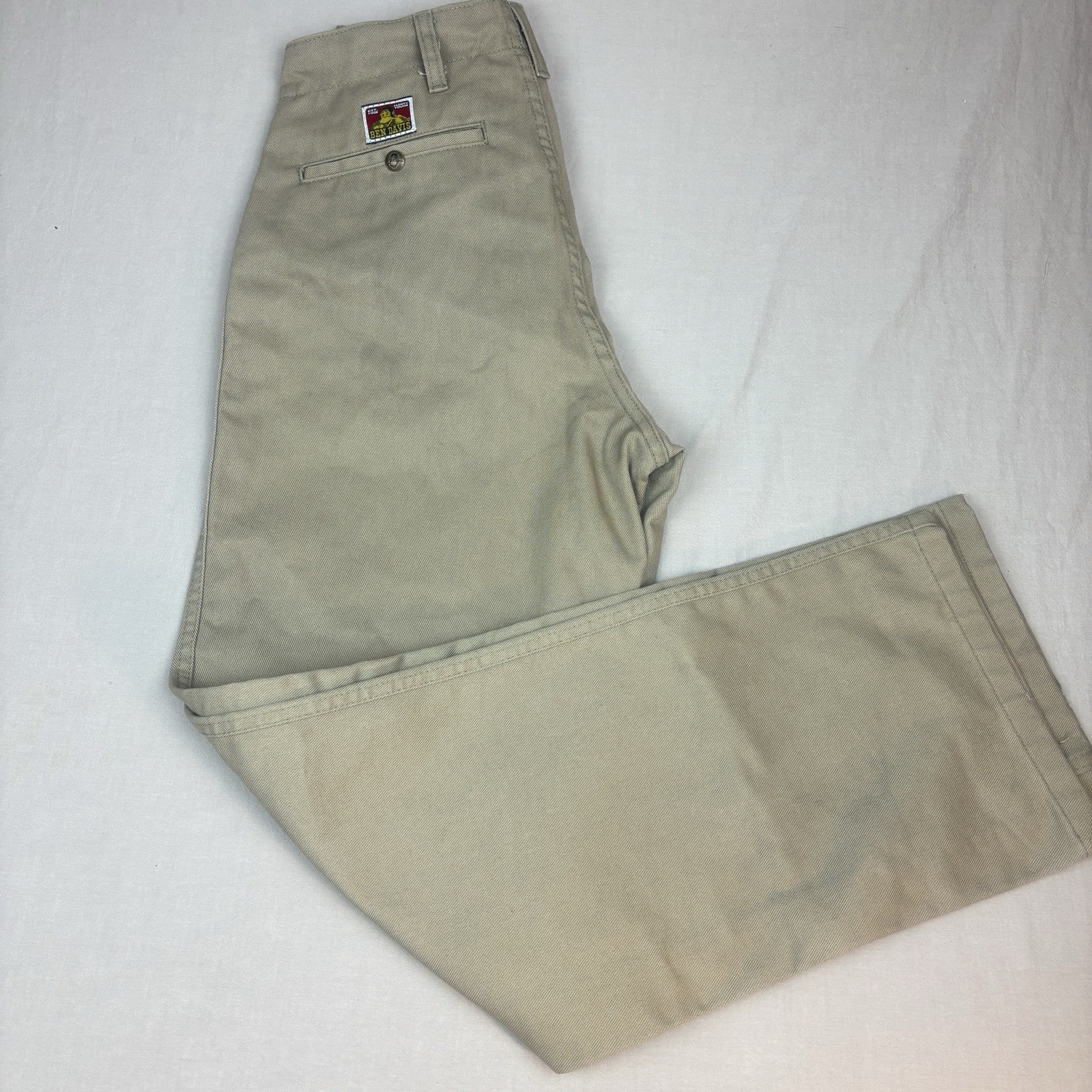 Vintage 90’s Ben Davis Khaki Frisco Pants Gorilla Work Twill Wide Leg Size 32×32