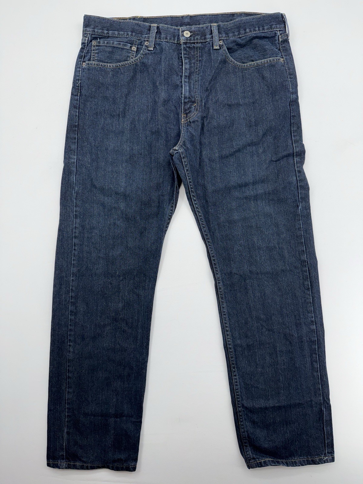 Levis 505 Jeans Mens Regular Fit Straight Dark Stonewash Color Size 38×32