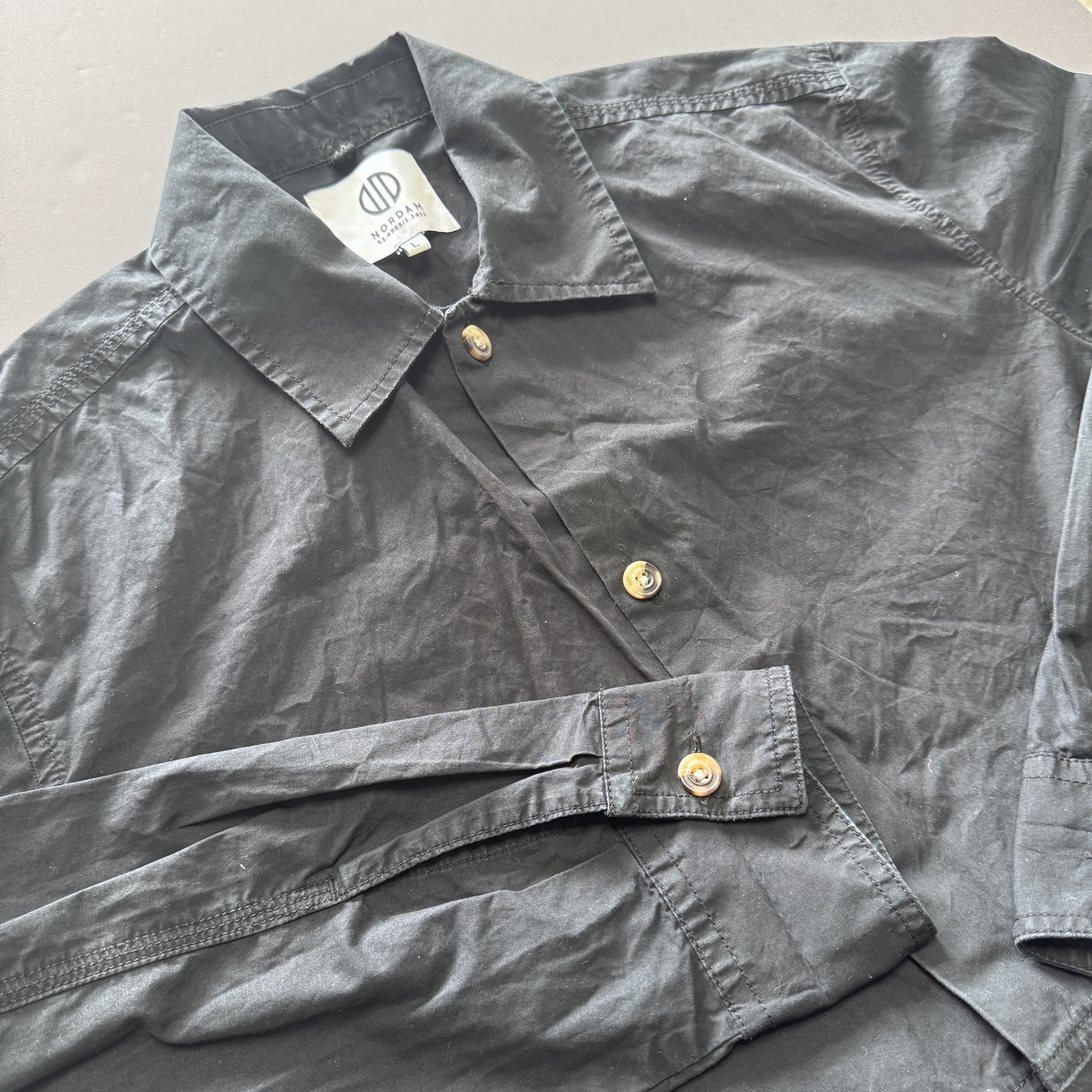 Nordam Lightweight Jacket Mens L Black Cotton Overshirt Work Shacket Chore
