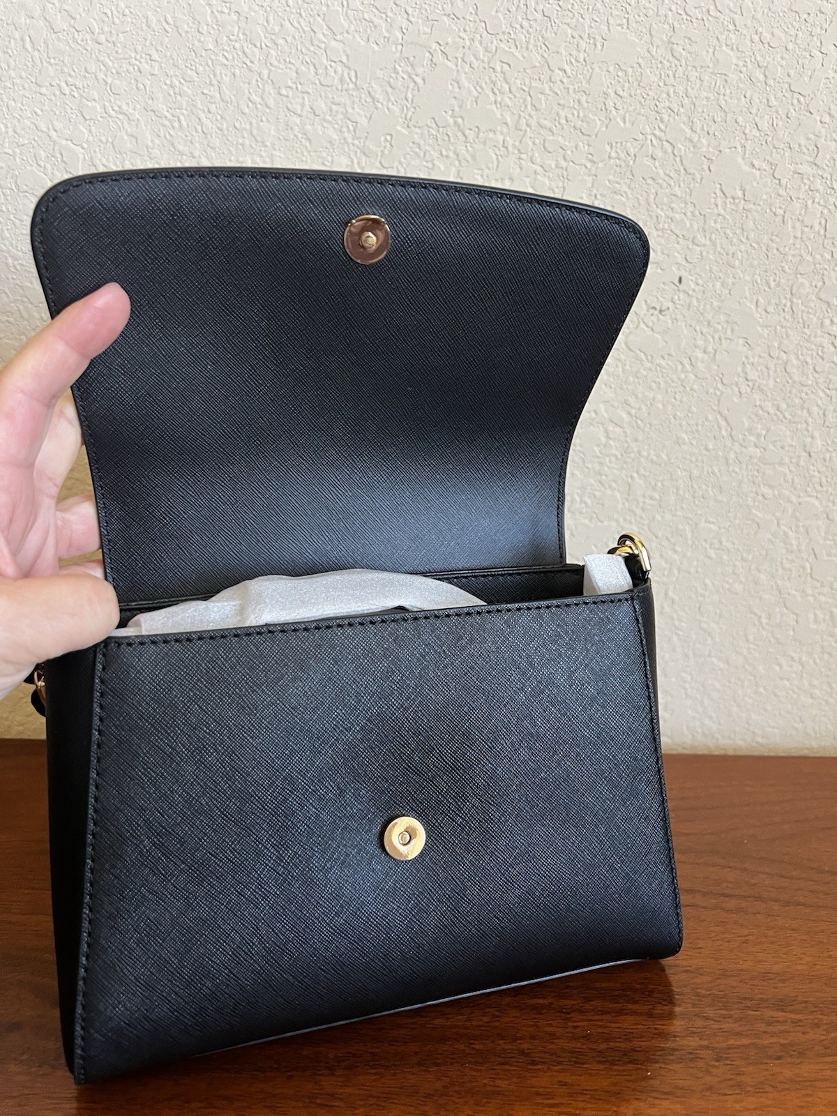 Michael Kors Sofia Small East West Satchel Crossbody Leather Bag Black