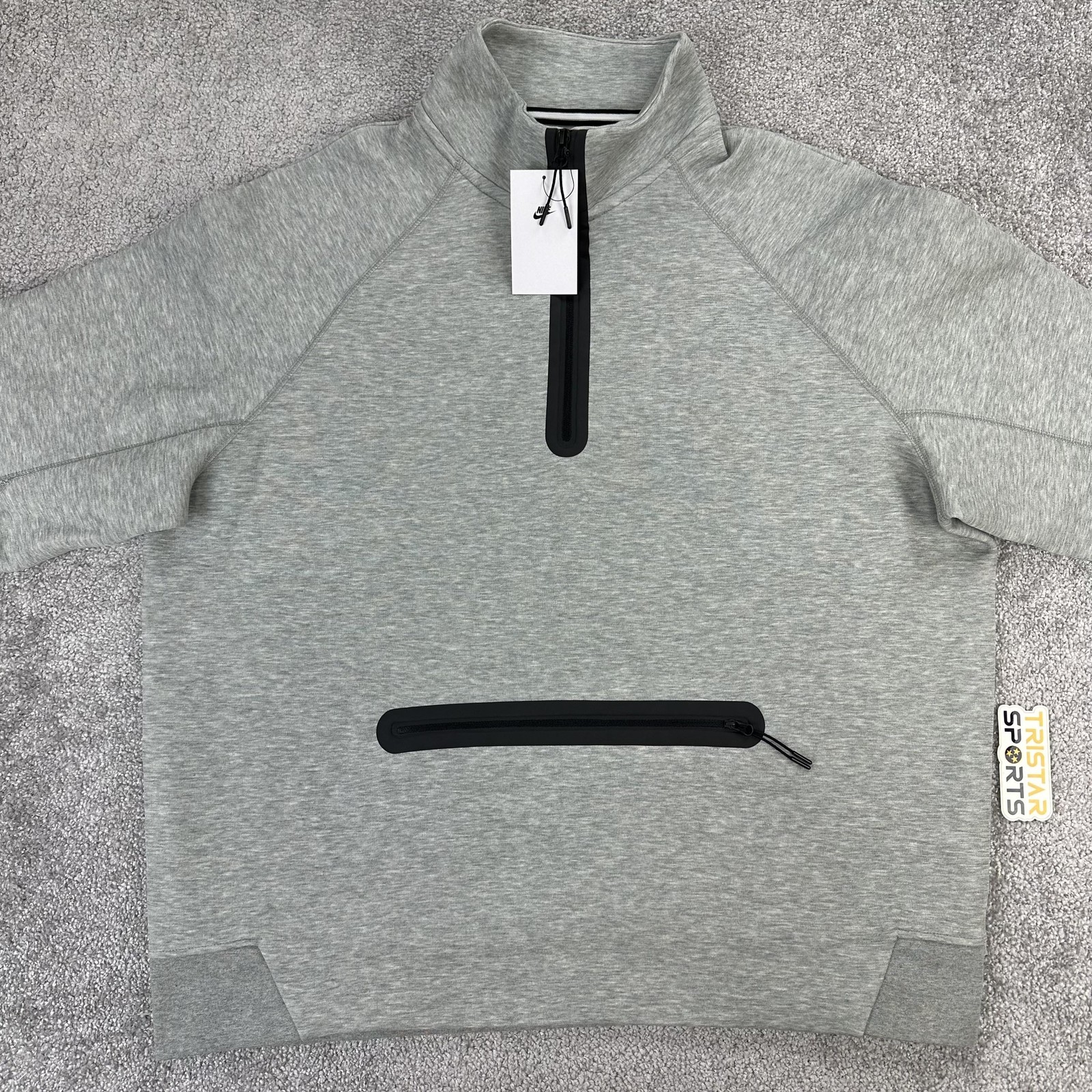 Nike Tech Fleece Sweatshirt Mens 2XL Gray 1/2 Zip Pullover Pockets FB7998-063