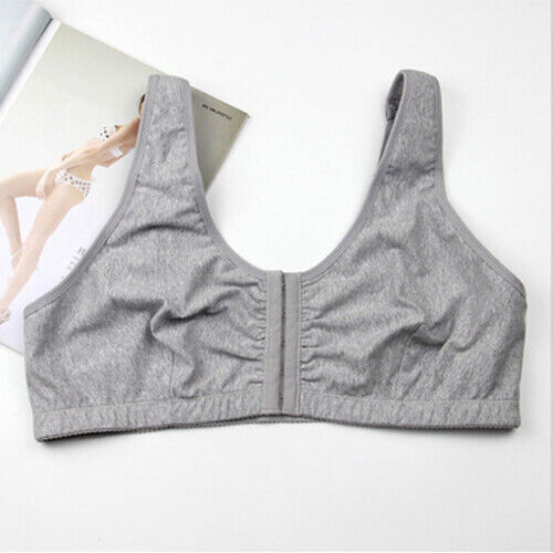 Post Surgery Pocket Bra Wireless Mastectomy Bra Front Closure Breathable Cotton