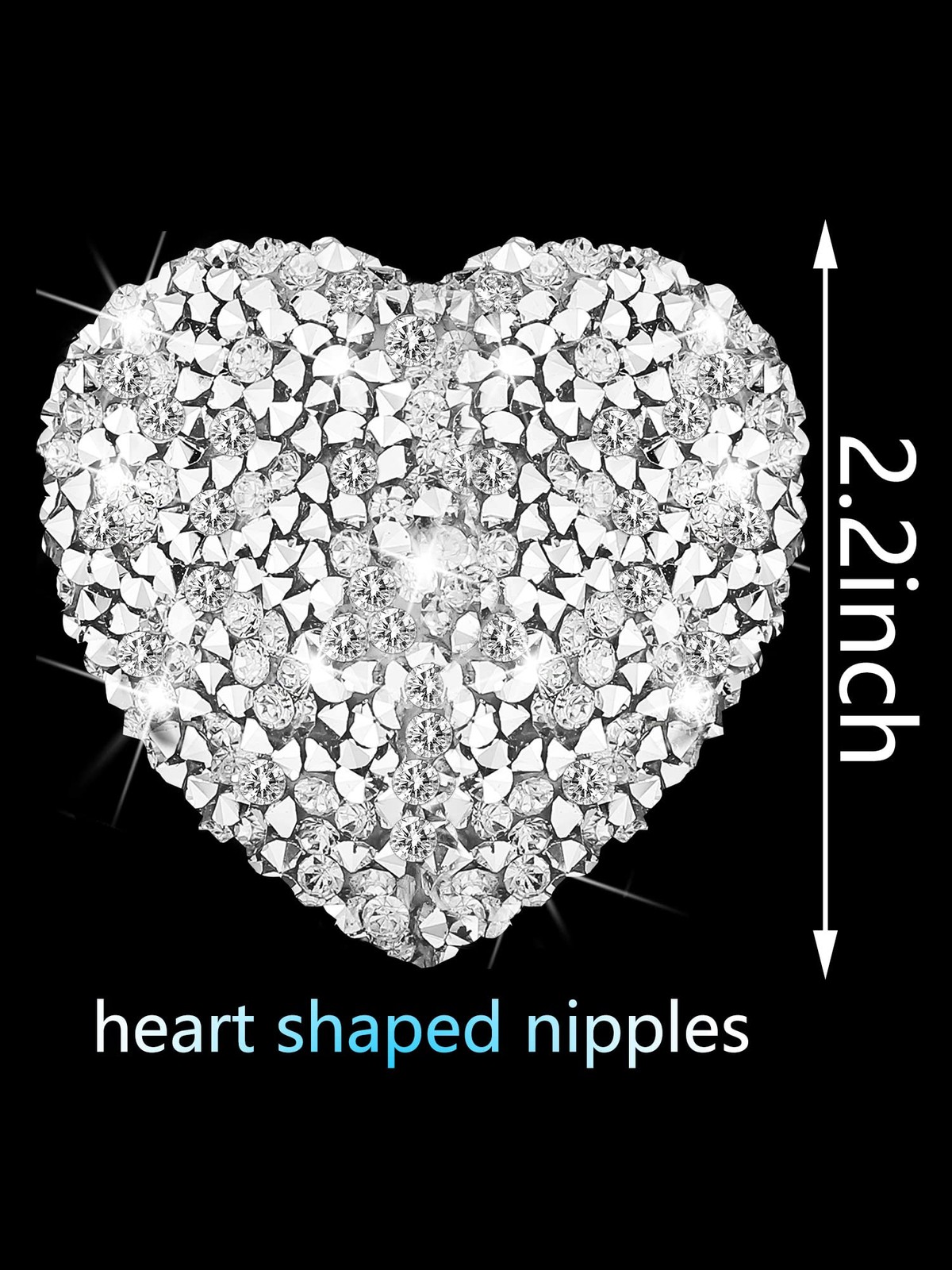 Hercicy Rhinestone Pasties Breast Covers Adhesive Pasties Glitter Brea