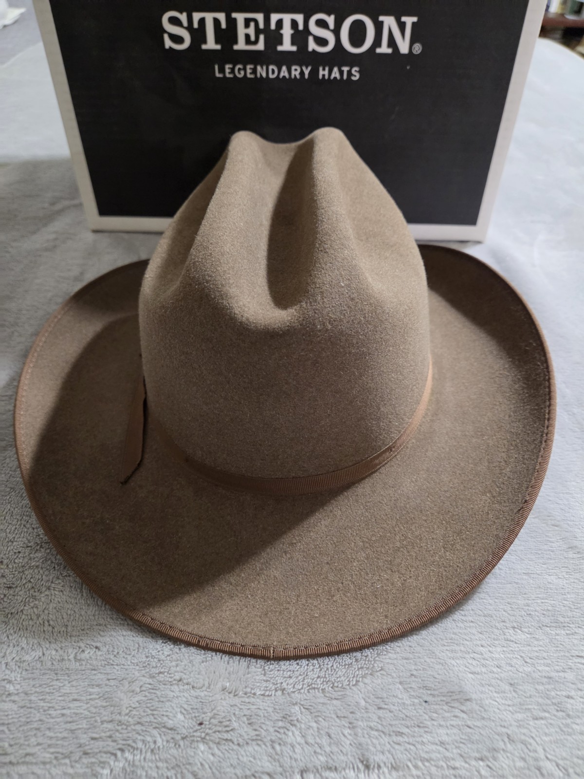 Stetson Open Road 6X Fur Felt Hat 7 1/8 Brown Mix Western Cowboy w Box USA
