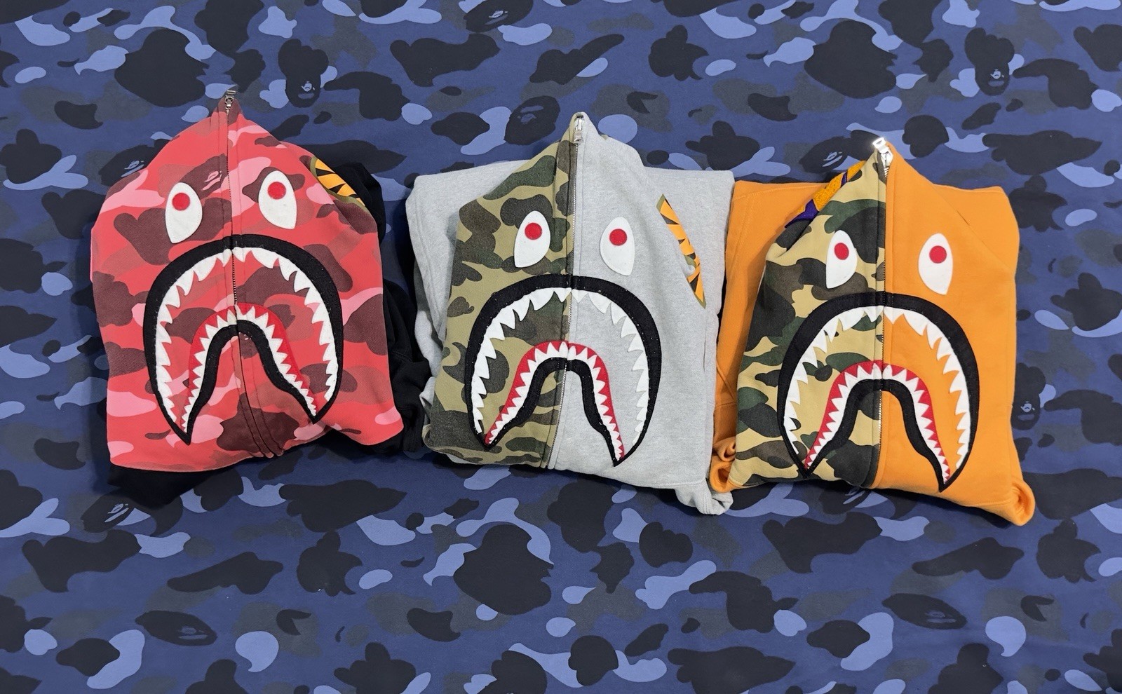 OG 2006-2007 Nigo A Bathing Ape BAPE Shark Hoodie Bundle Size M-L