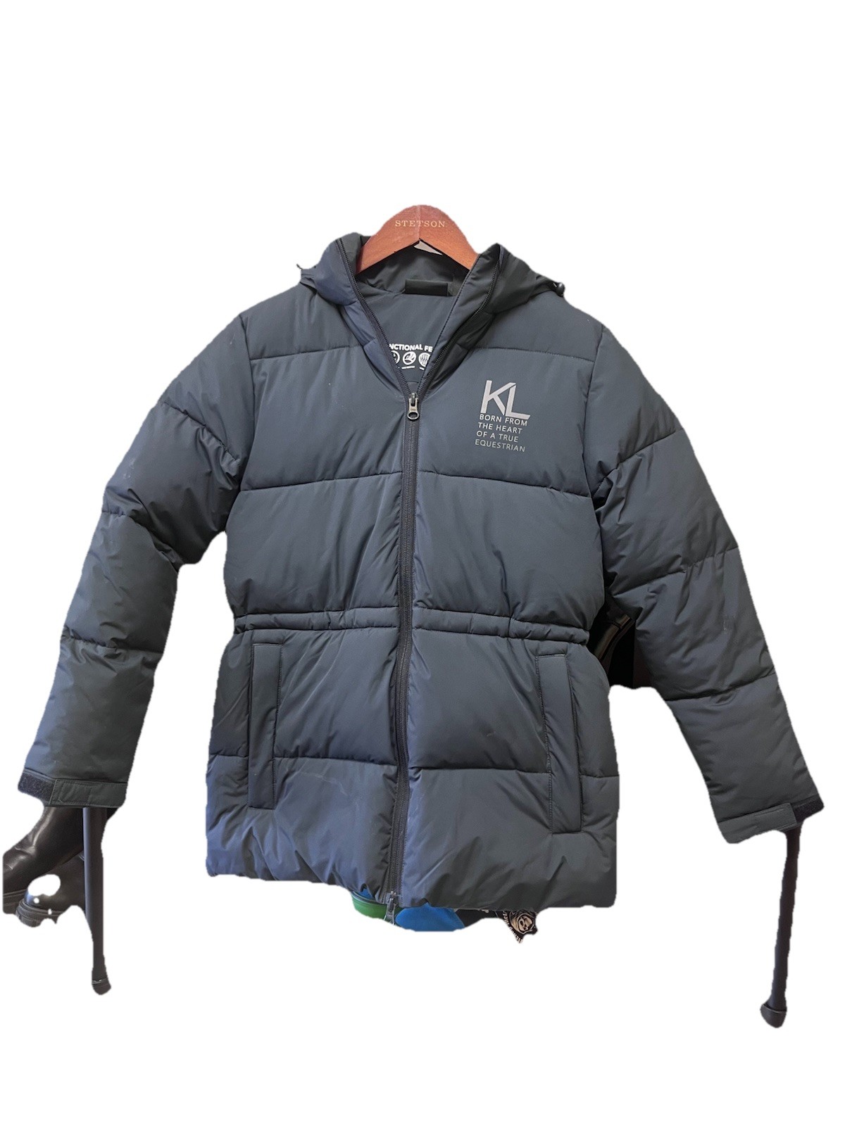 KINGSLAND Womens Jacket Sz MEDIUM Puffer Duck Down BLUE Full Zip Hooded
