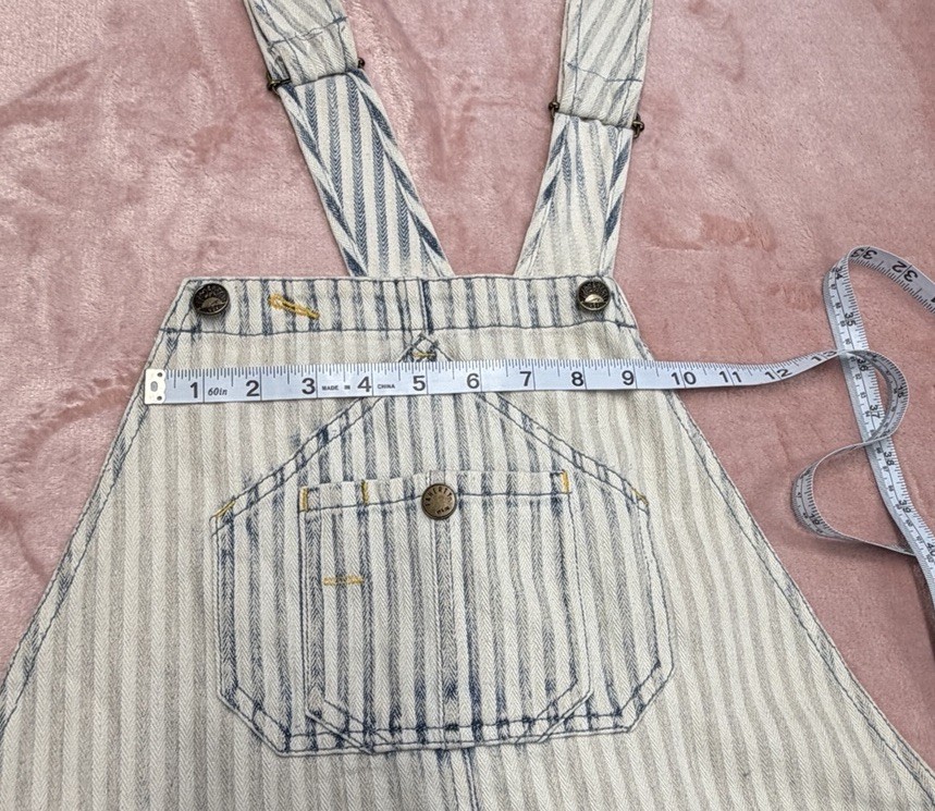 NWOT Faherty Skirt Overall M Topsail Skirtall Indigo Railroad Hickory Stripe Bib