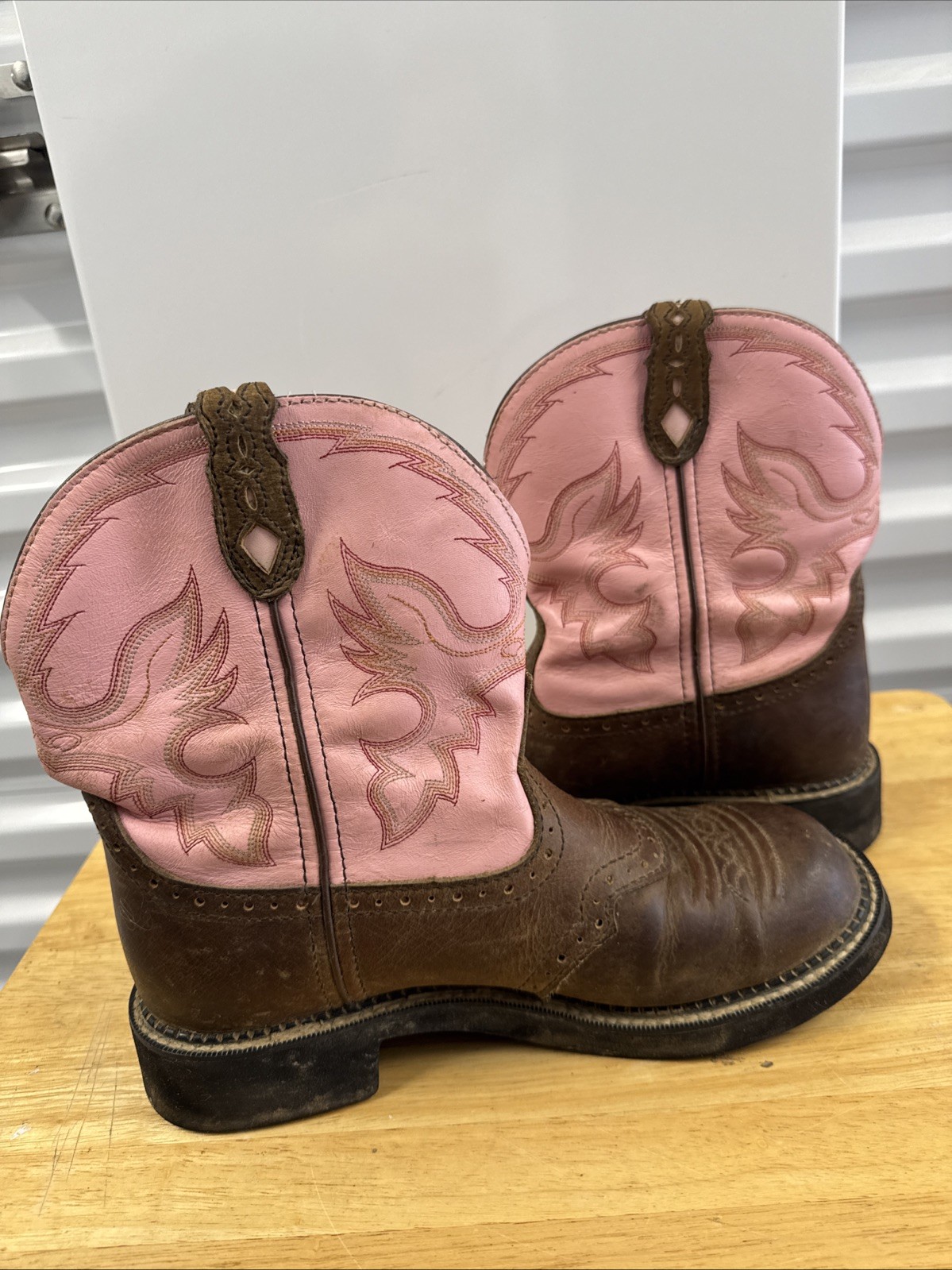 Justin Gypsy Boots Women’s Size 9 1/2 B Leather Western Ankle Pink L9901