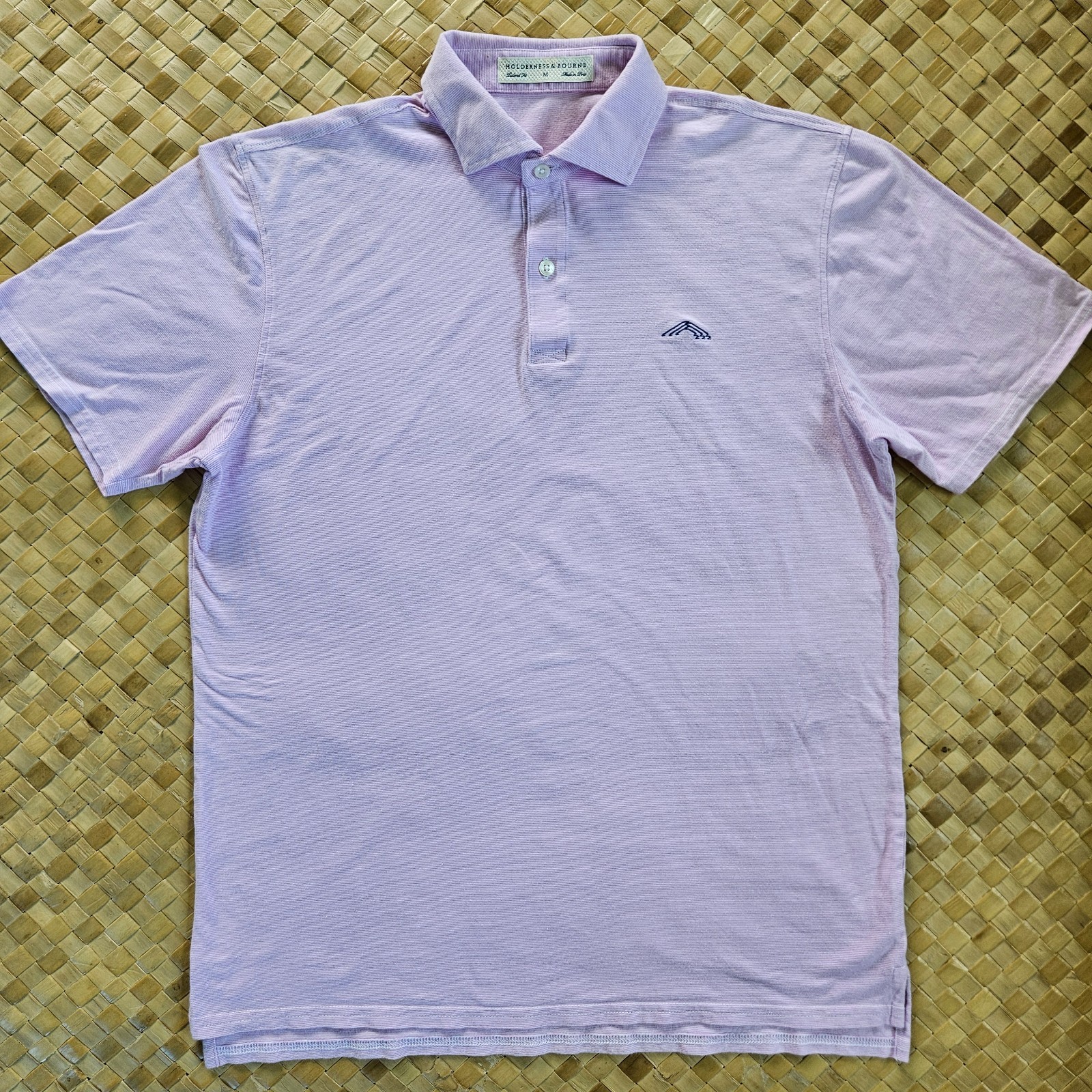 Holderness & Bourne Shirt Medium Pink Pima Cotton Nanea Golf Polo Kona Hawaii