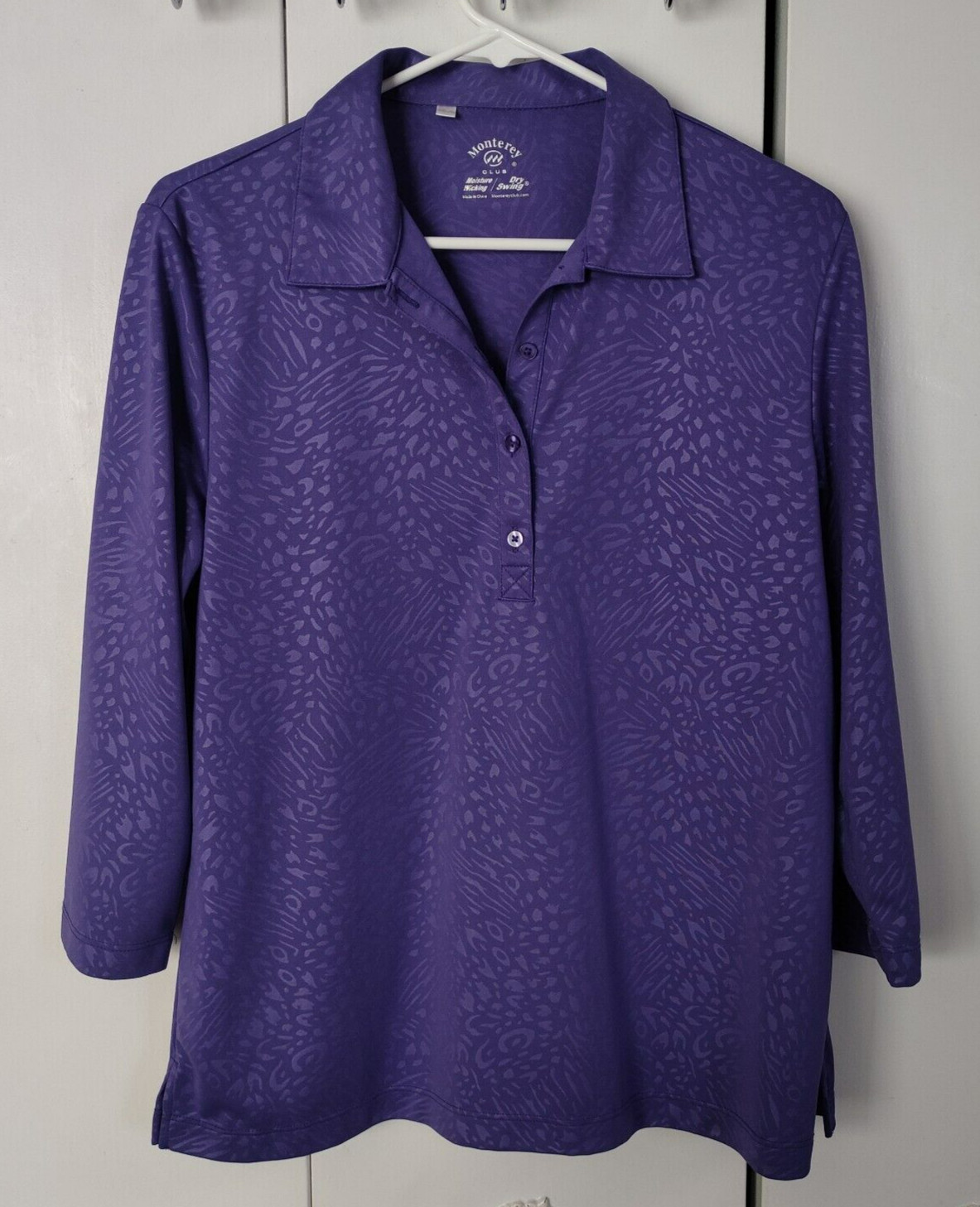 Purple Sz L Golf Athletic Leisure Shirt Monterey Club Womens